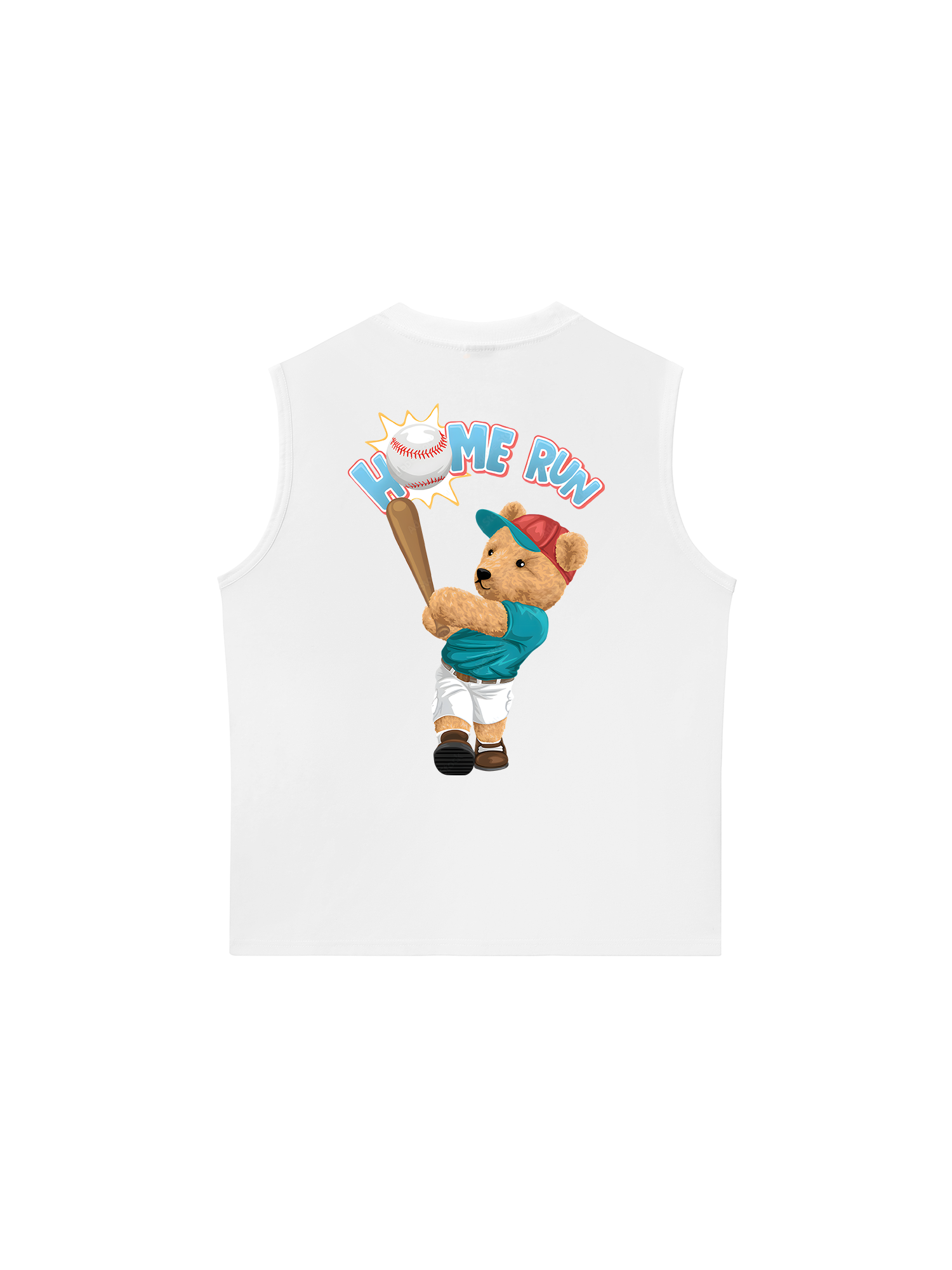 Áo Ba Lỗ Relaxed Fit Baseball Home Run Teddy Bear