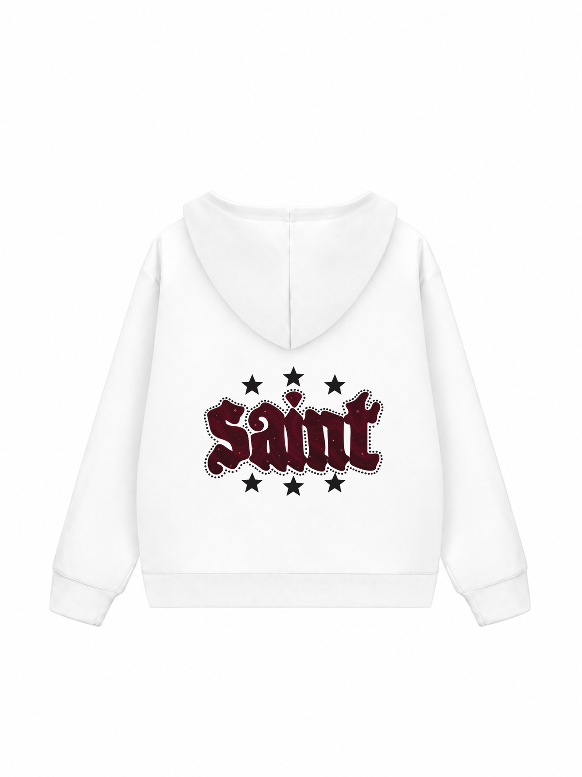Áo Hoodie Zip Nỉ Hai Da Burgundy Saint Star