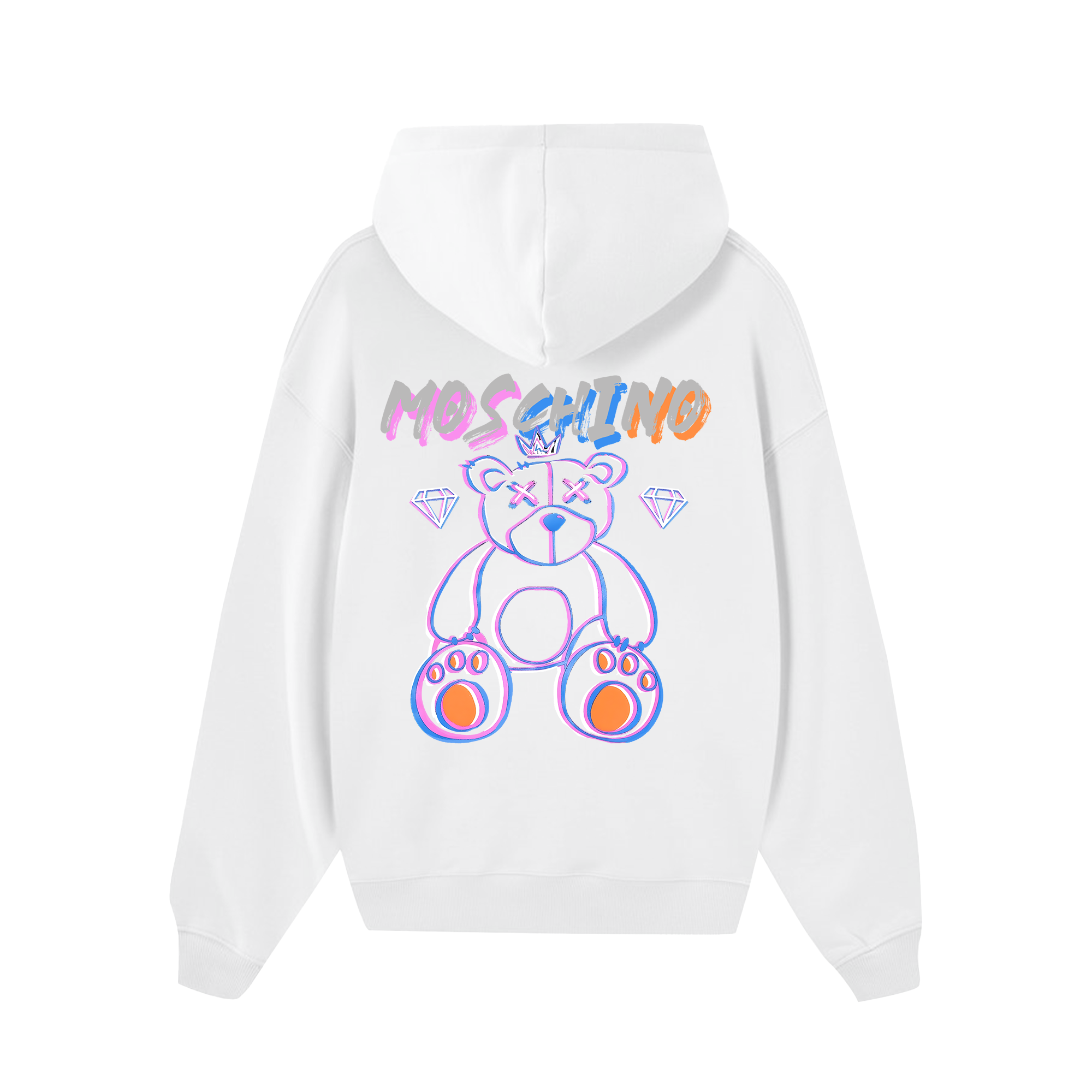 Moschino Blue Pink Bear Hoodie