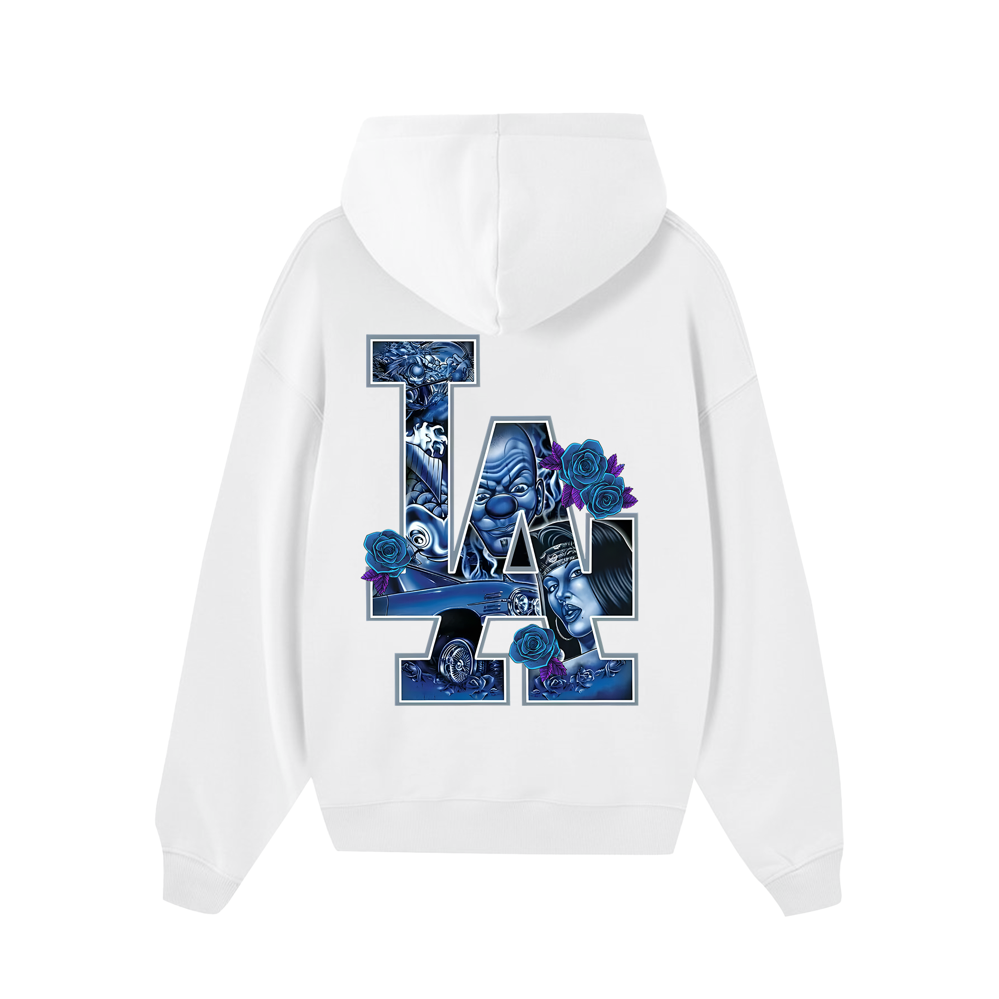 MLB FLoral Blue Rose Gangster Hoodie