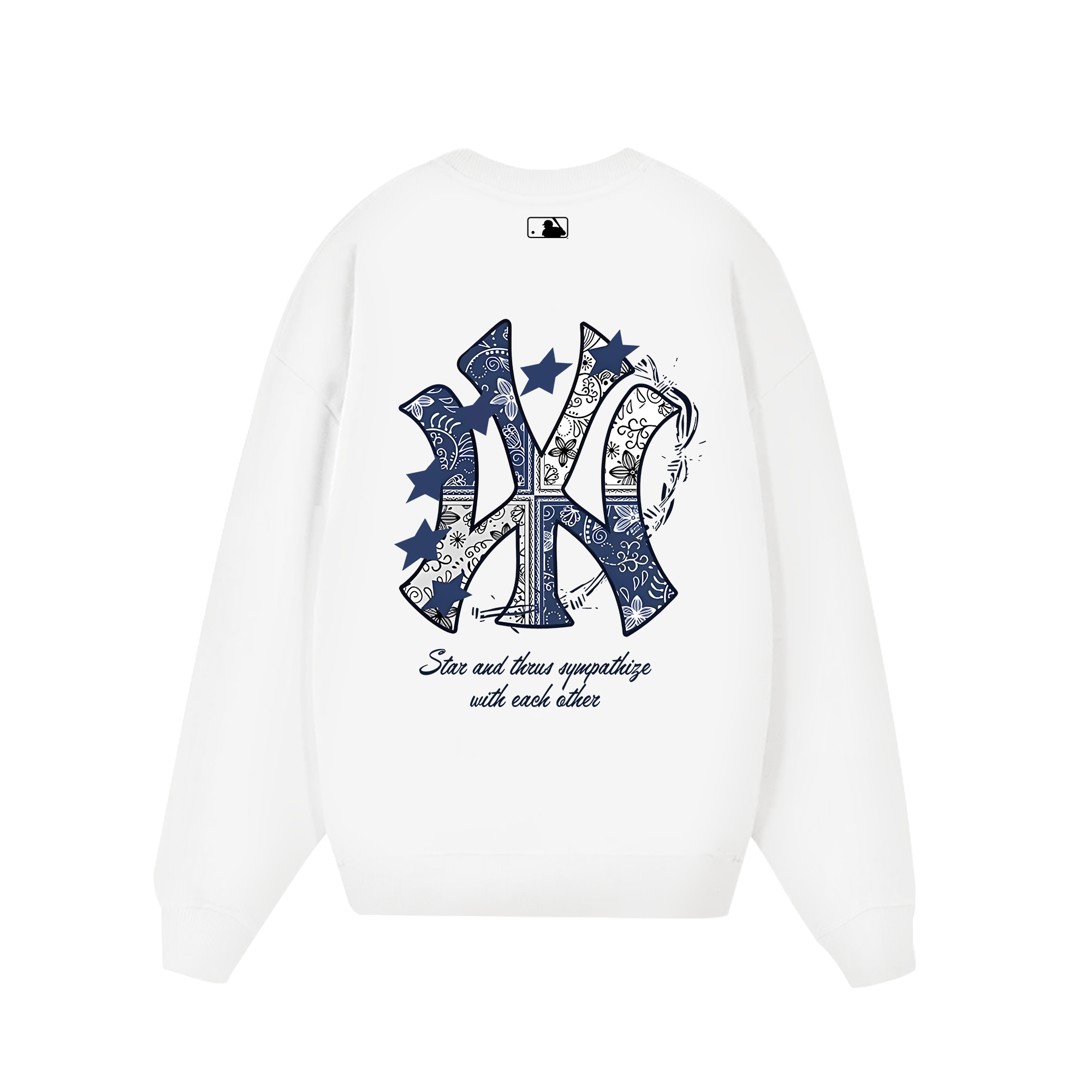 MLB Floral Blue Star Yankees Sweater