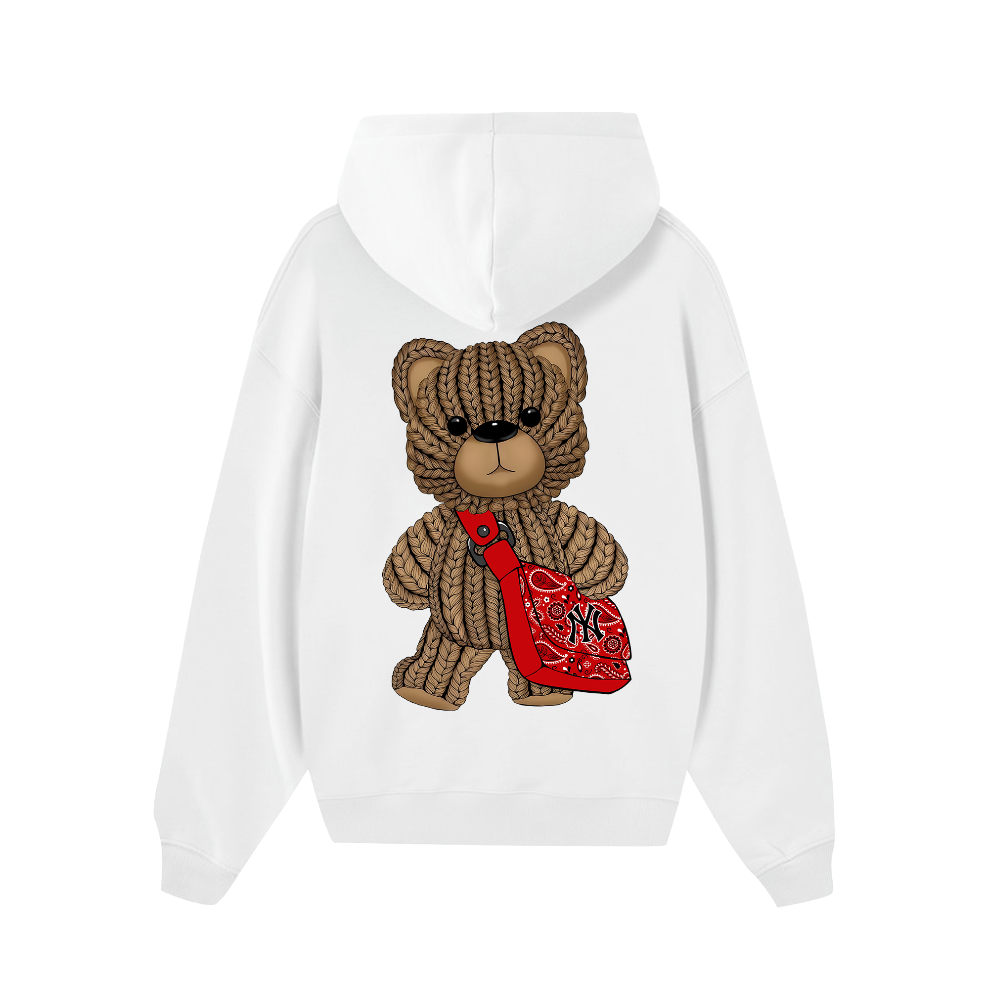 MLB Floral Teddy Bear Bandana Bag Hoodie