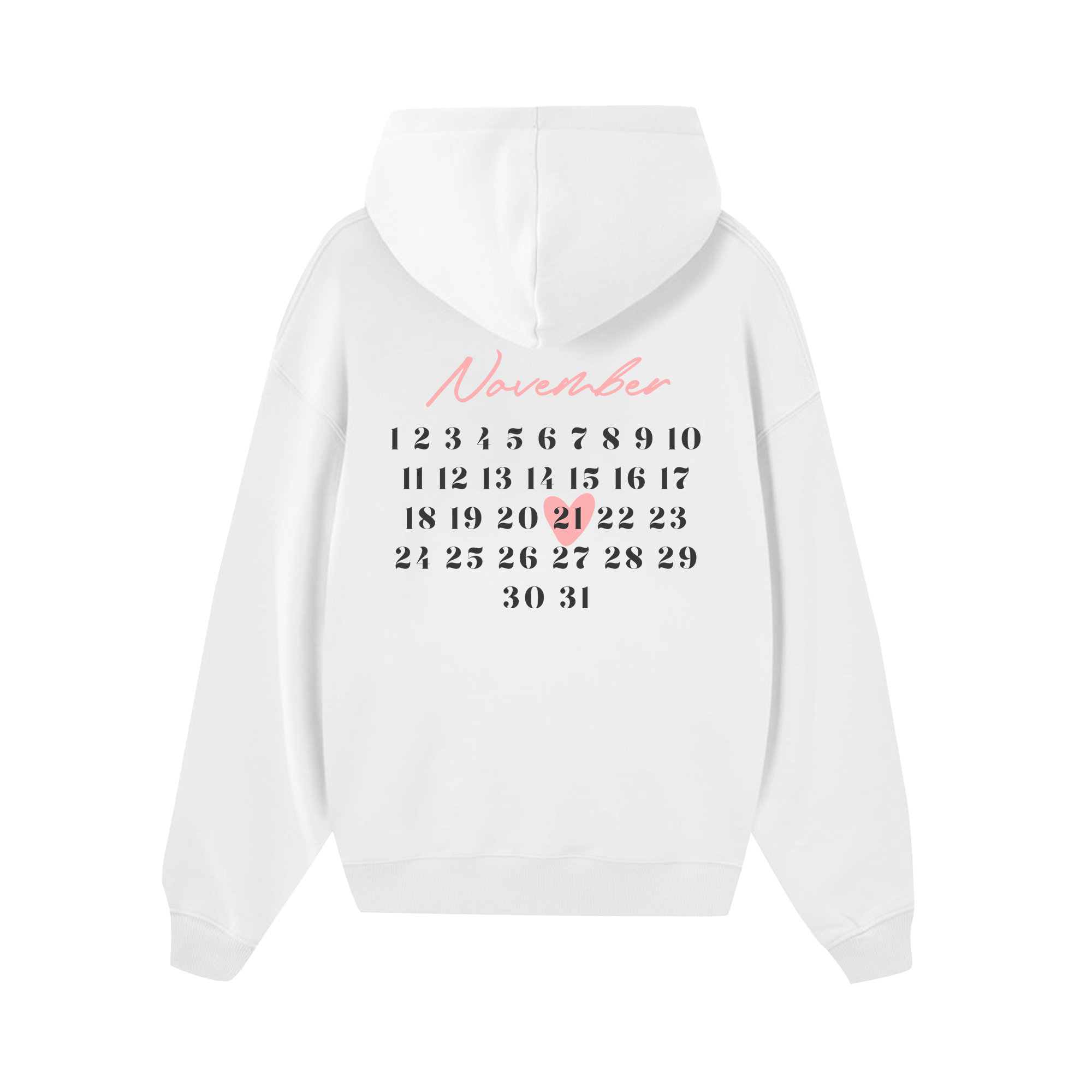 Custom Couple Heart x Calendar Hoodie