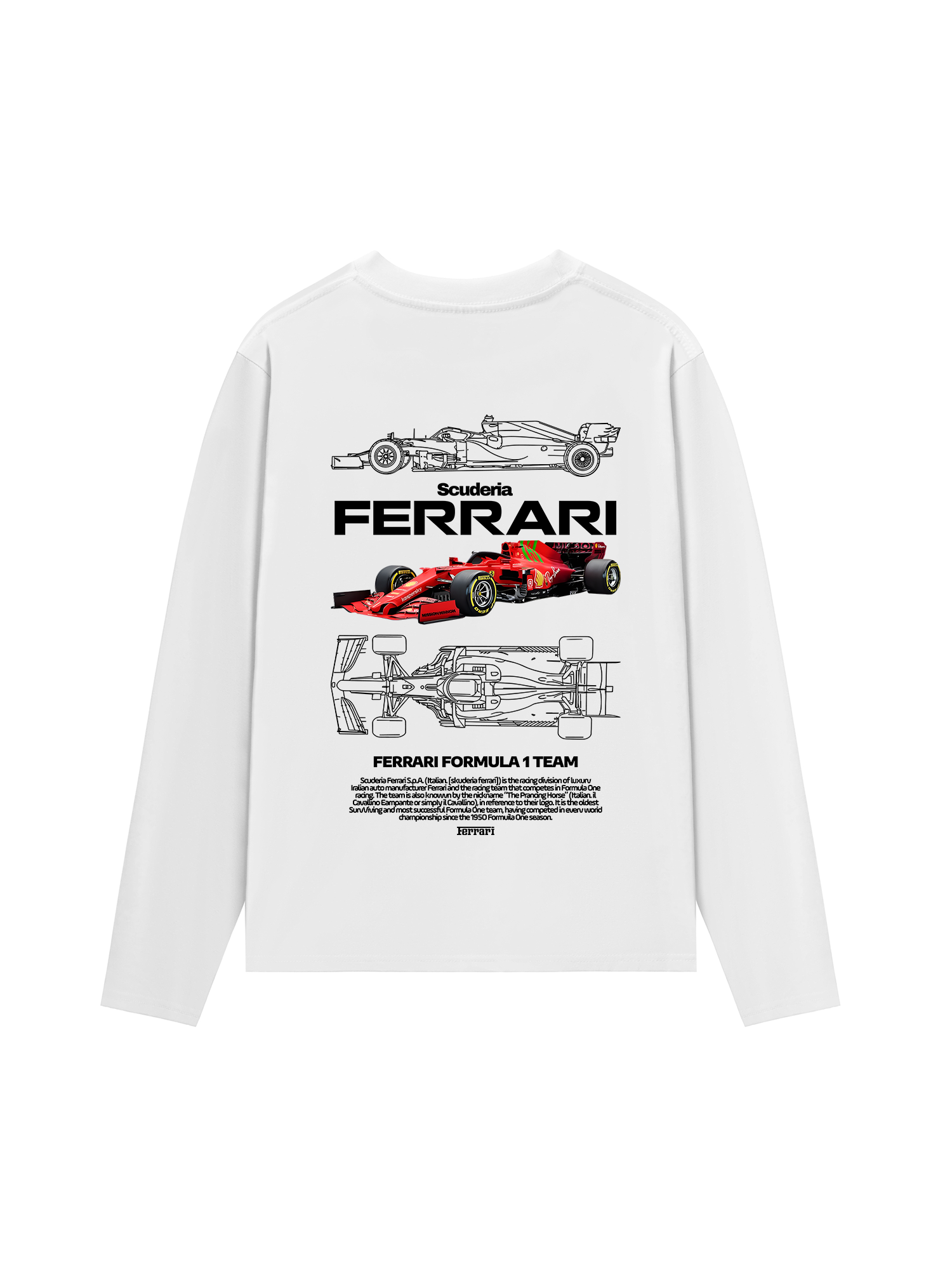 Áo Thun Dài Tay Ferrari The Pracing Horse