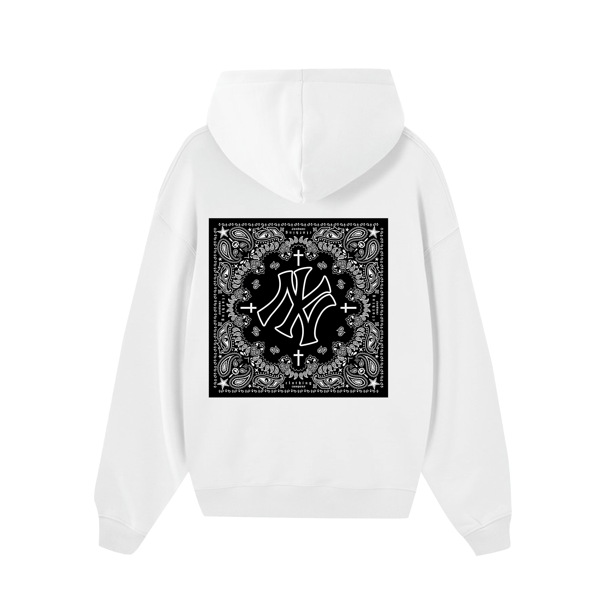 MLB Floral Black Bandana Logo Hoodie