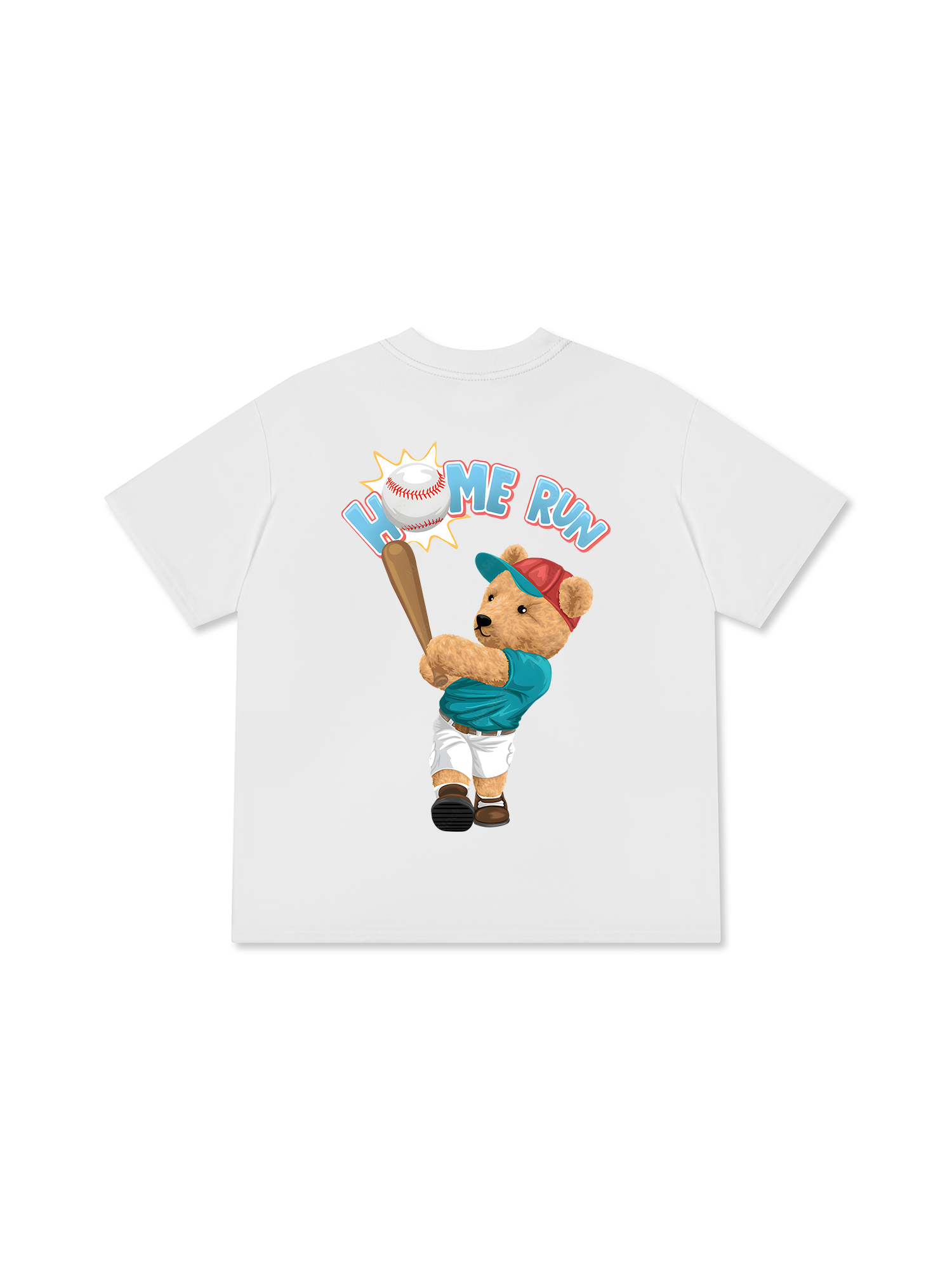 Áo Thun Relaxed Fit Baseball Home Run Teddy Bear
