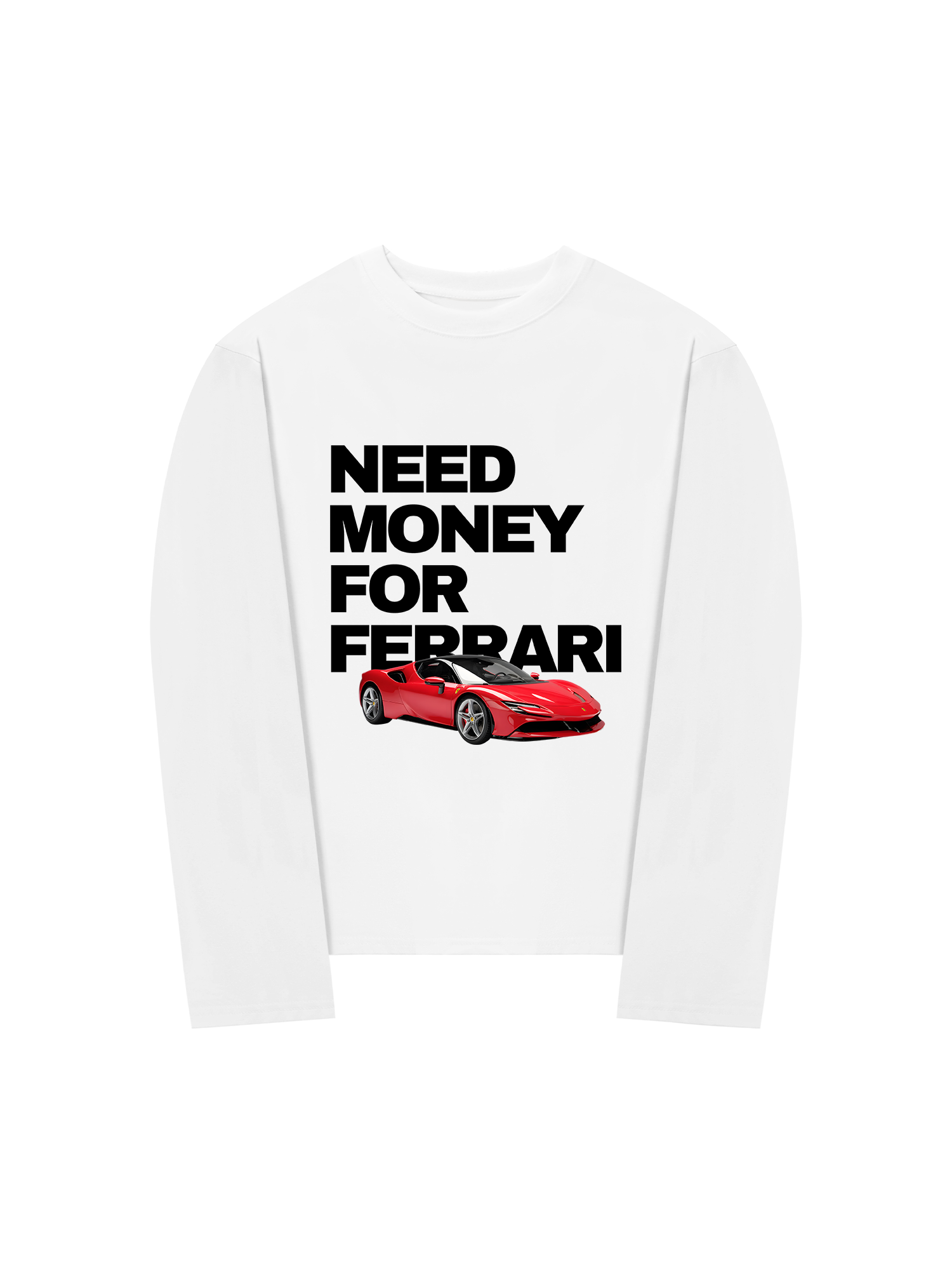 Áo Thun Dài Tay Ferrari Need Money For Classic