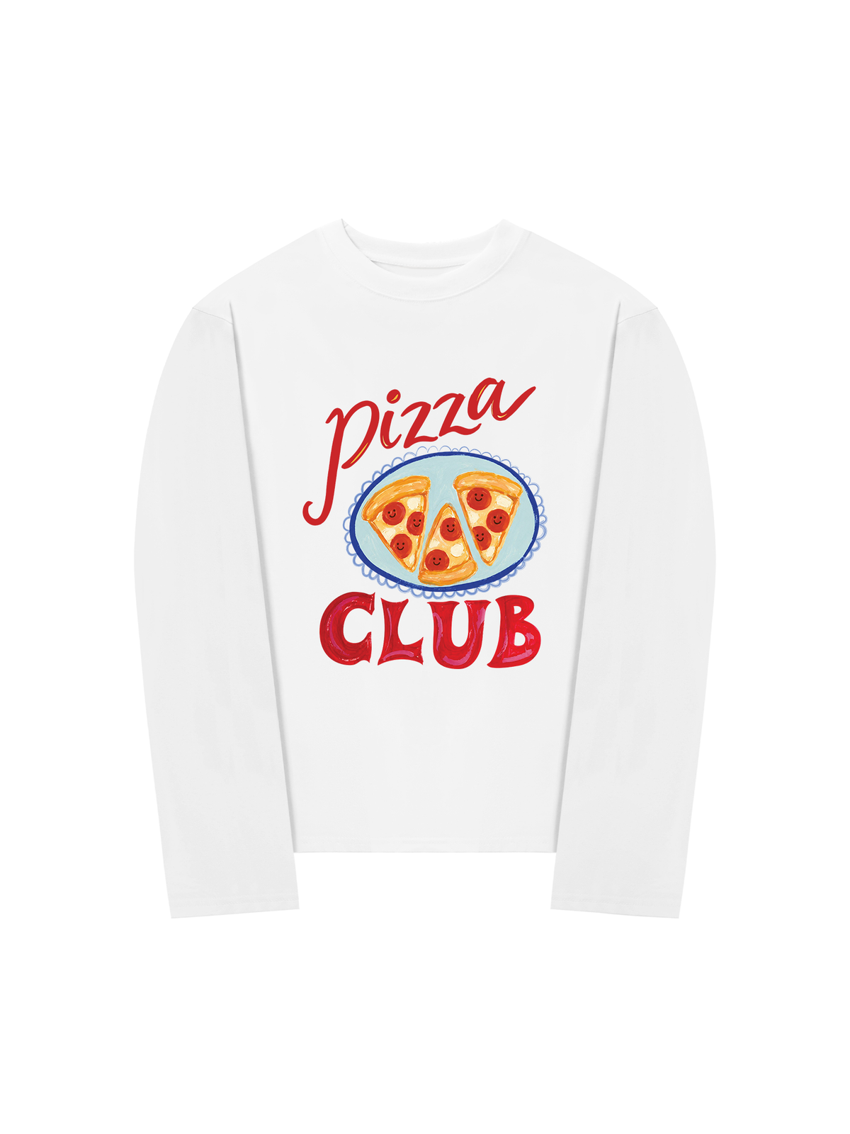 Áo Thun Dài Tay Yummy Mood Pizza Girl Club