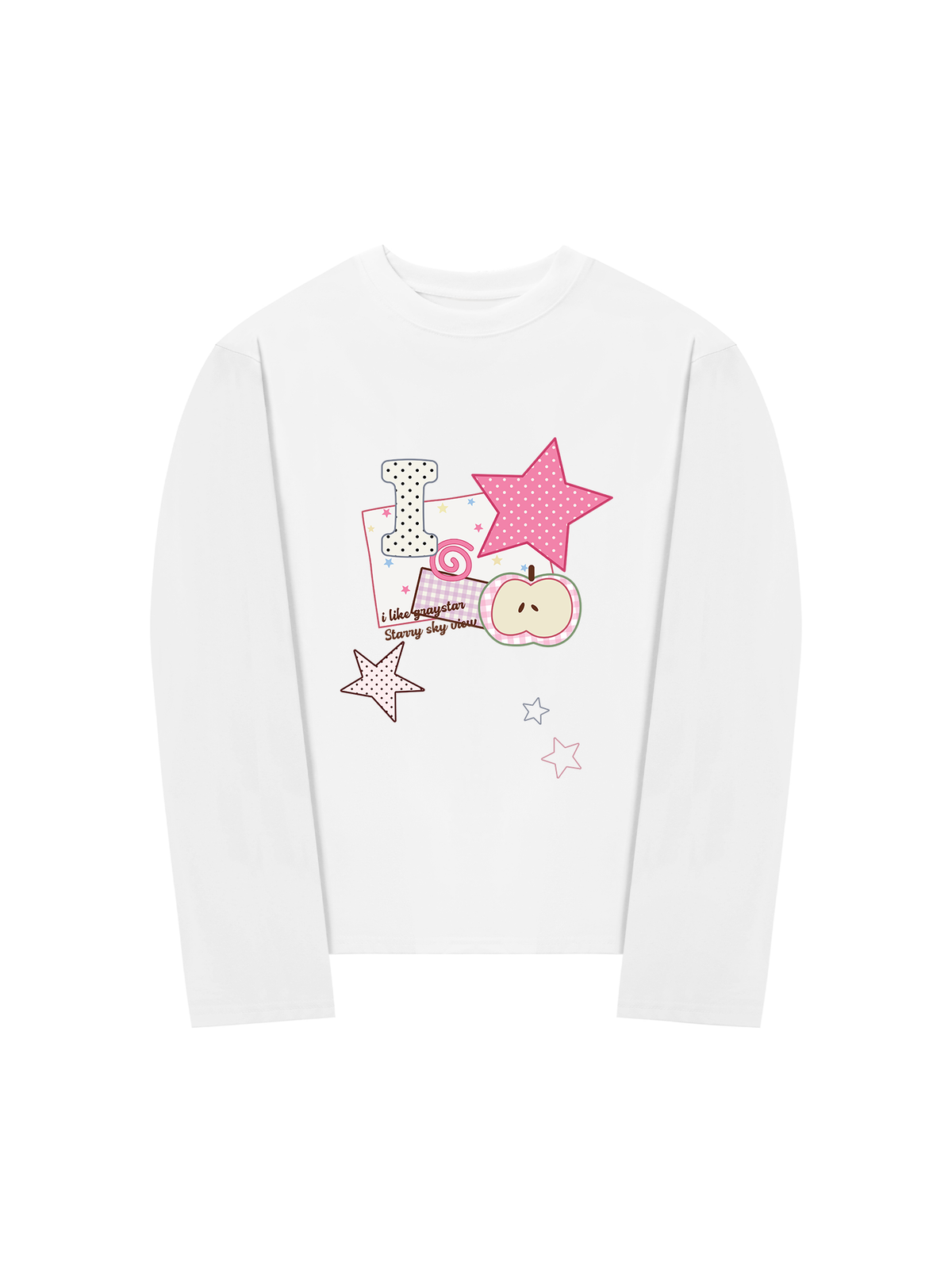 Áo Thun Dài Tay Dotty Mood Pink Star Candy