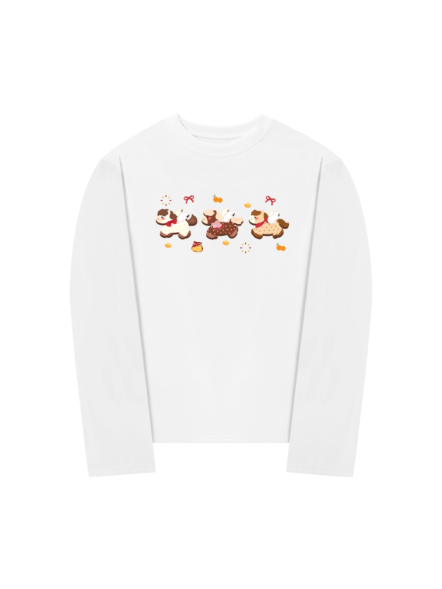 Áo Thun Dài Tay Tết Bính Ngọ  3 Bé Ngựa