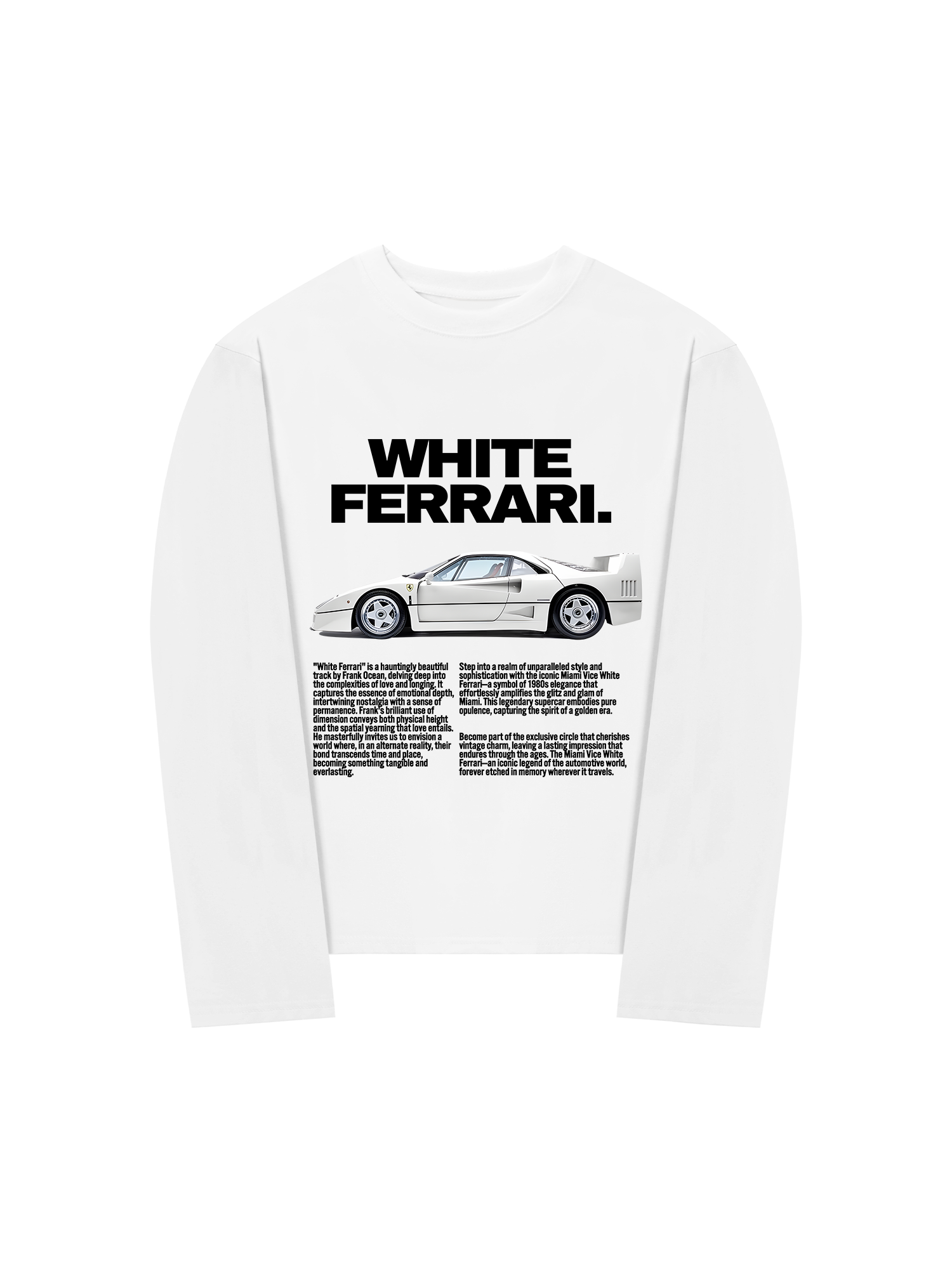 Áo Thun Dài Tay Ferrari White Brilliant