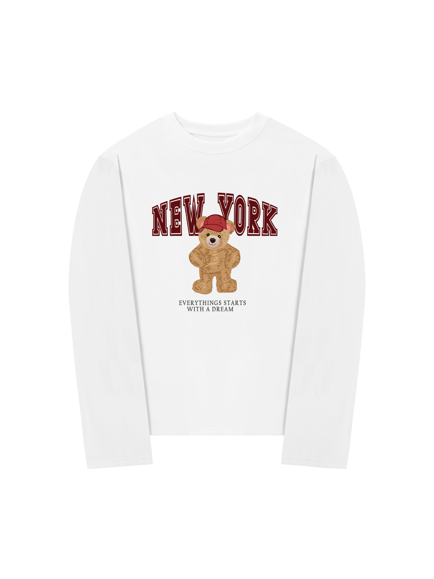 Áo Thun Dài Tay City New York Red Bear