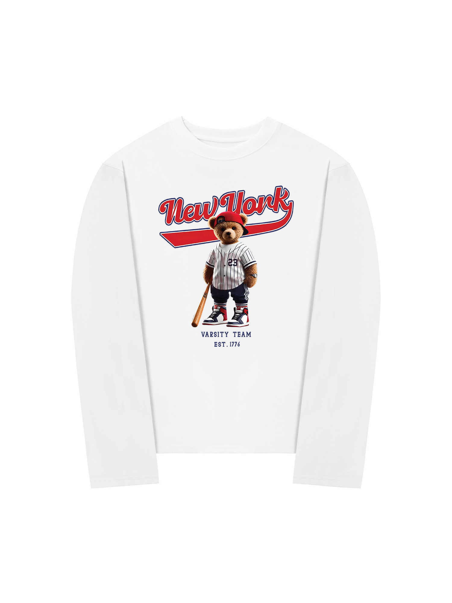 Áo Thun Dài Tay Baseball New York Teddy