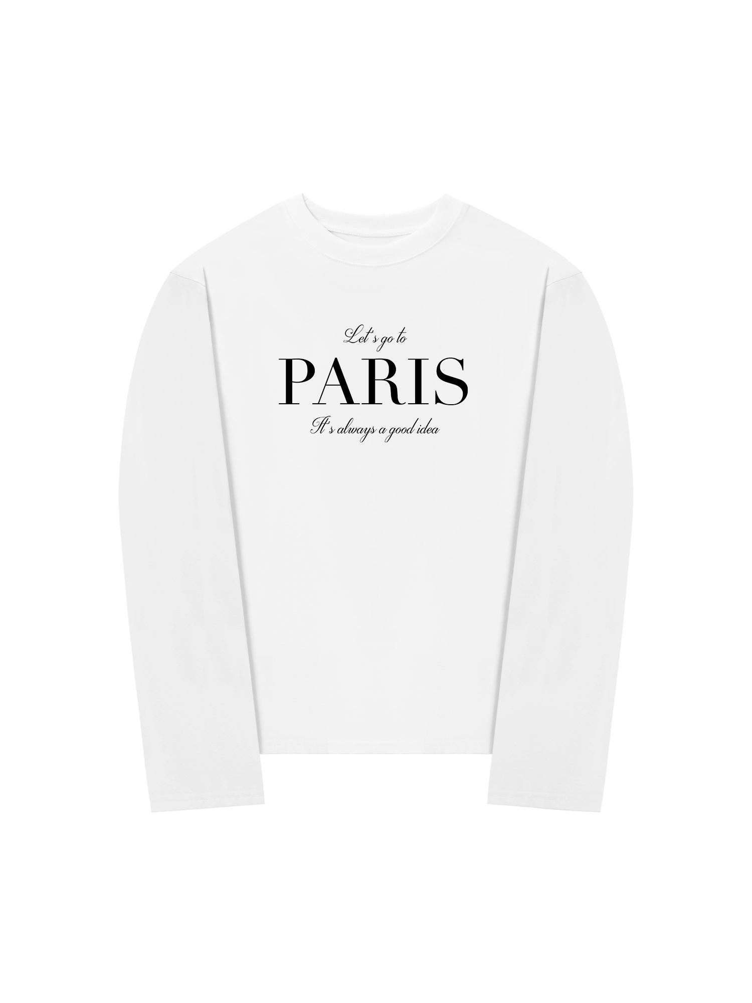 Áo Thun Dài Tay City Let's go to Paris đen