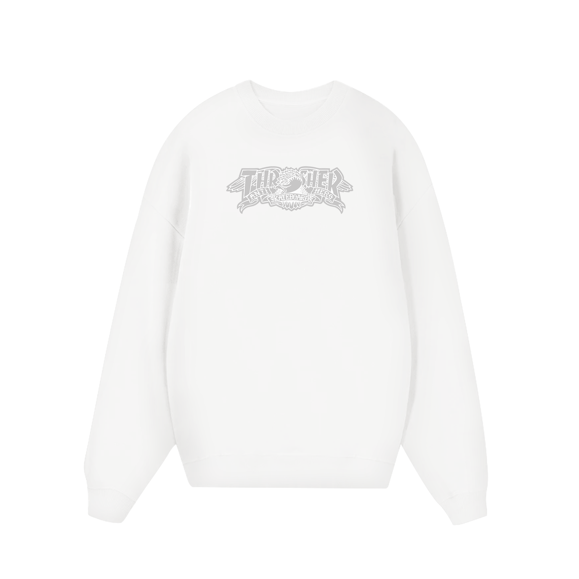 Thrasher Silver Anti Skateboards Hero Sweater