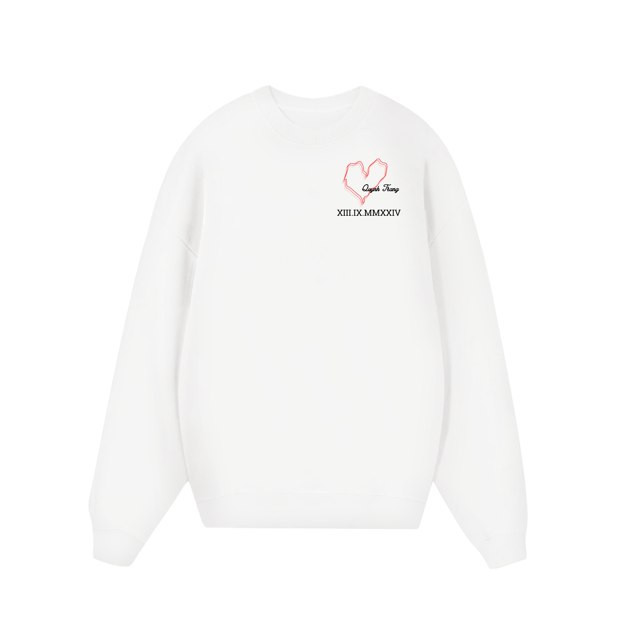 Custom Couple Heart And Number Sweater