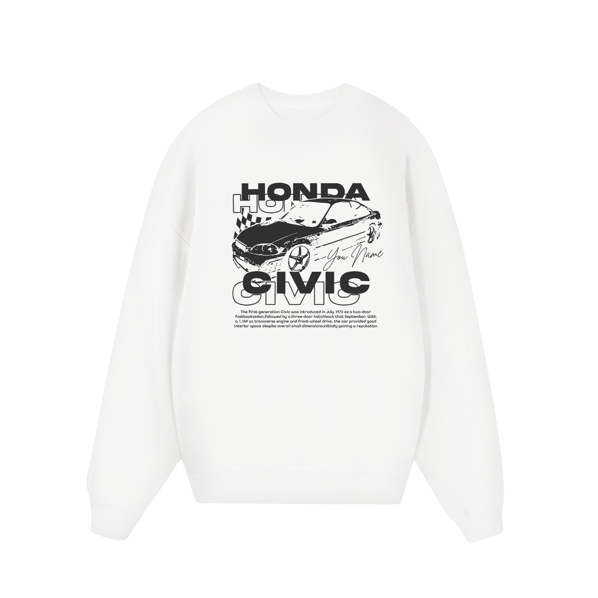 Custom Car Honda Civic Vintage Sweater