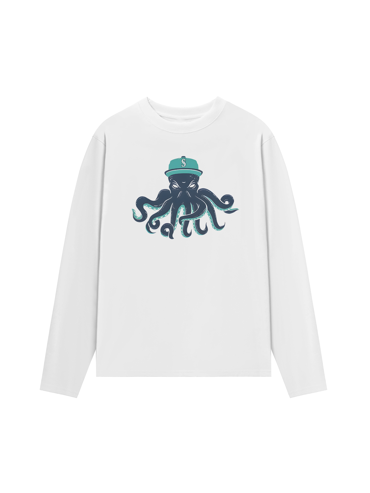 Áo Thun Dài Tay Baseball Green Octopus