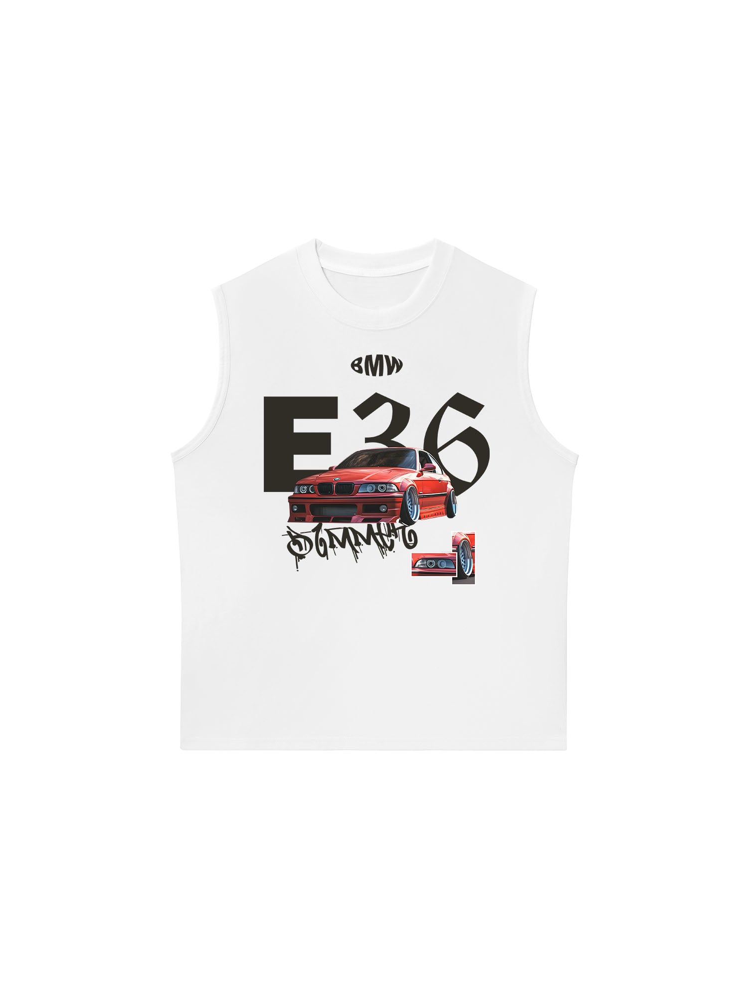 Áo Ba Lỗ Relaxed Fit BMW E36 Crimson