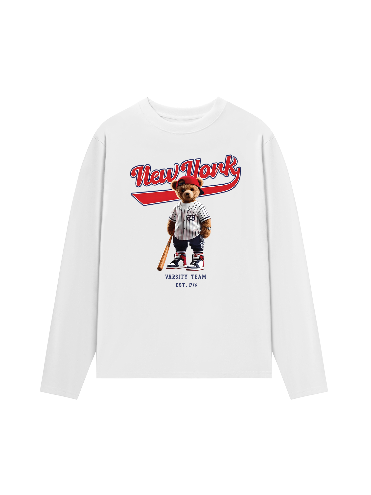 Áo Thun Dài Tay Baseball New York Teddy