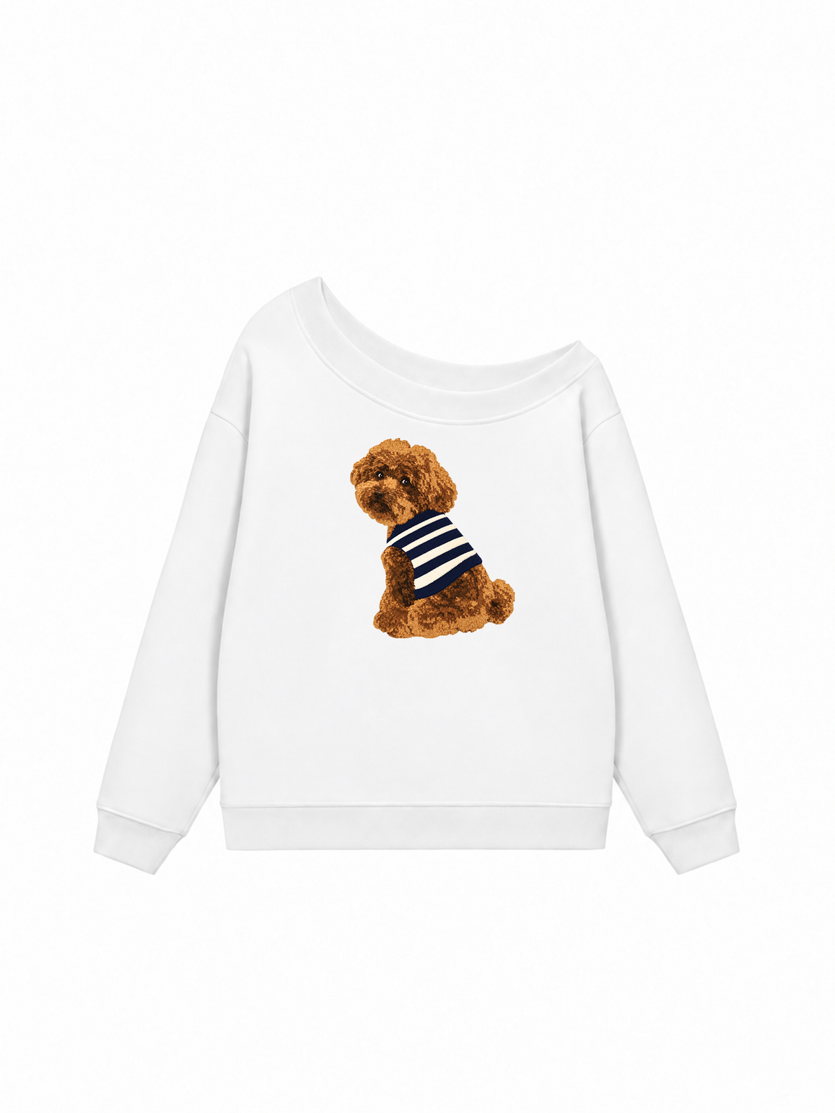 Áo Sweater Lệch Vai Nỉ Hai Da Blush Fawn