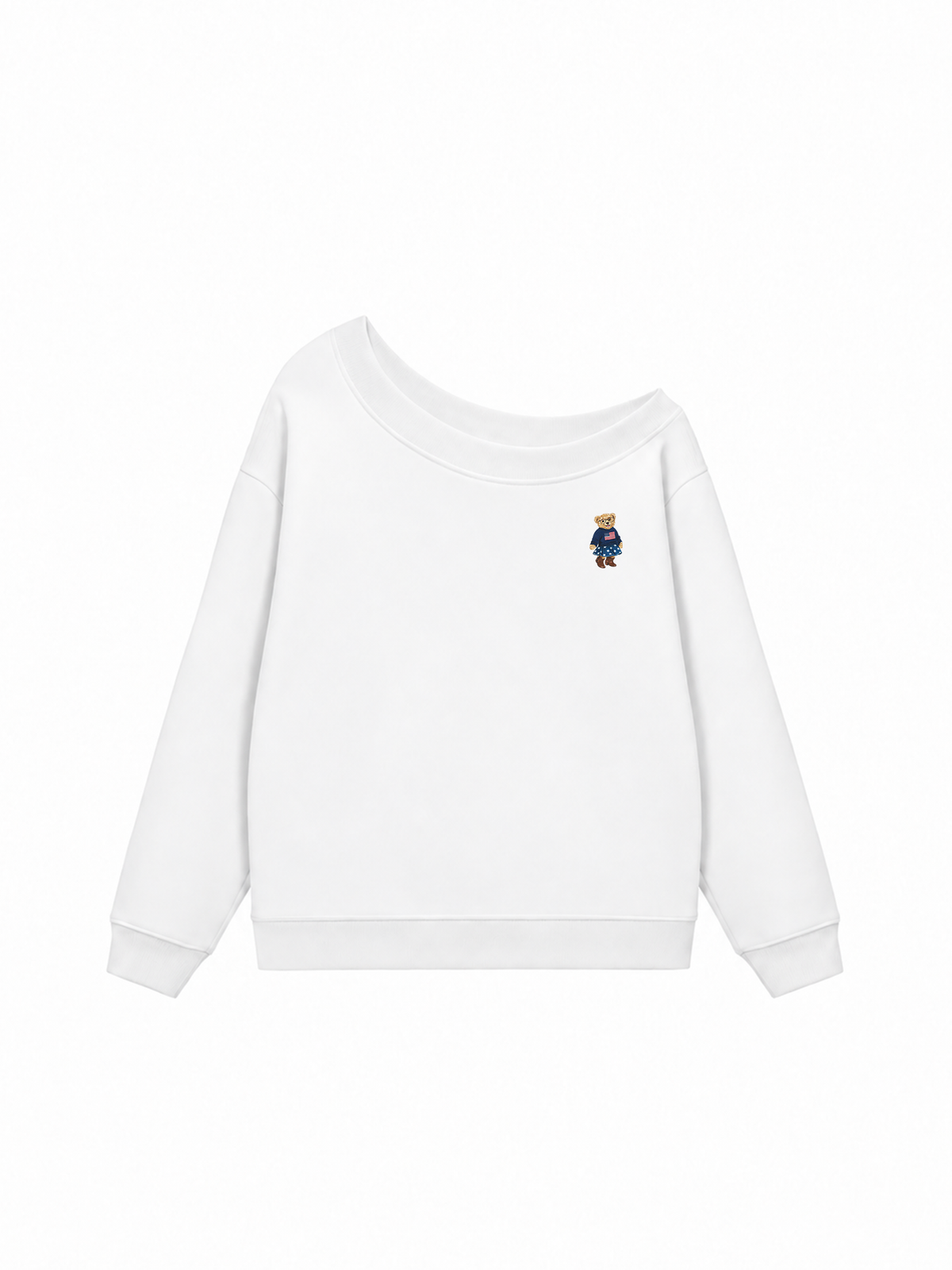 Áo Sweater Lệch Vai Nỉ Hai Da American Girl