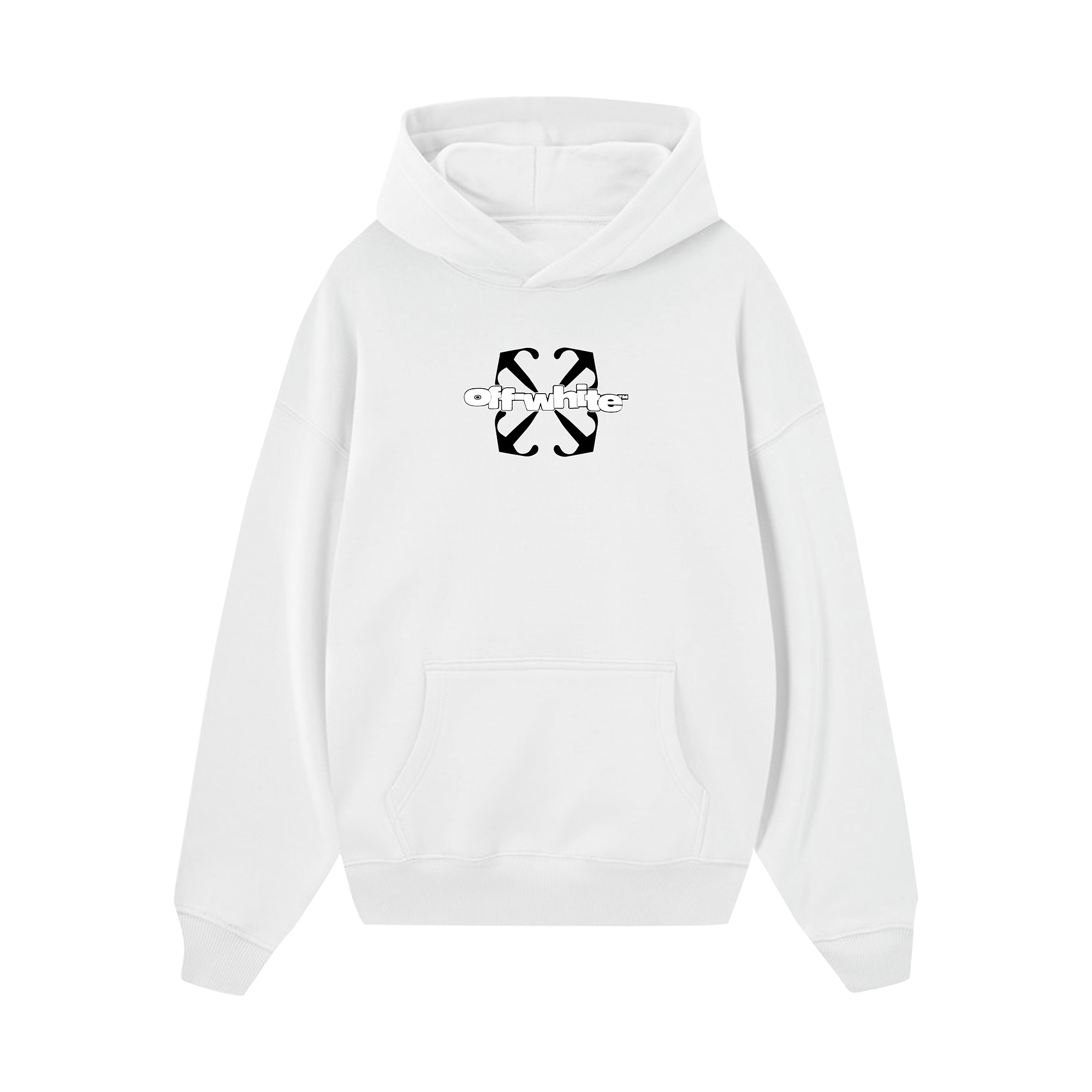 Off White Black Flock Arrow Slim Hoodie