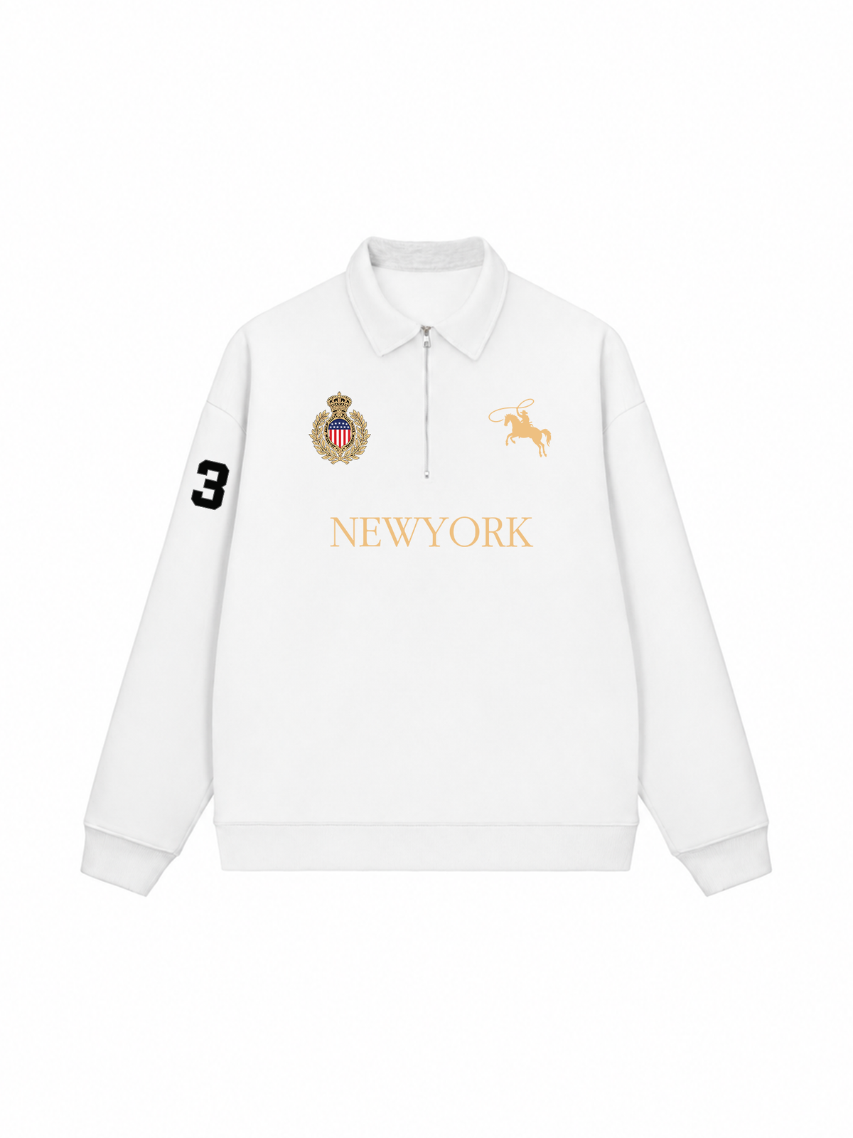 Áo Sweater Polo Nỉ Hai Da  Vintage NewYork