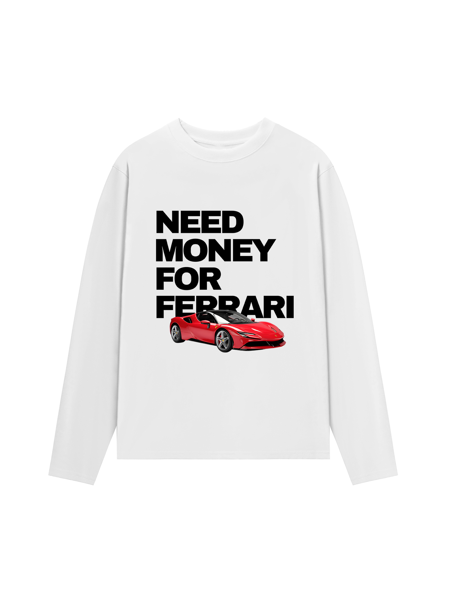 Áo Thun Dài Tay Ferrari Need Money For Classic