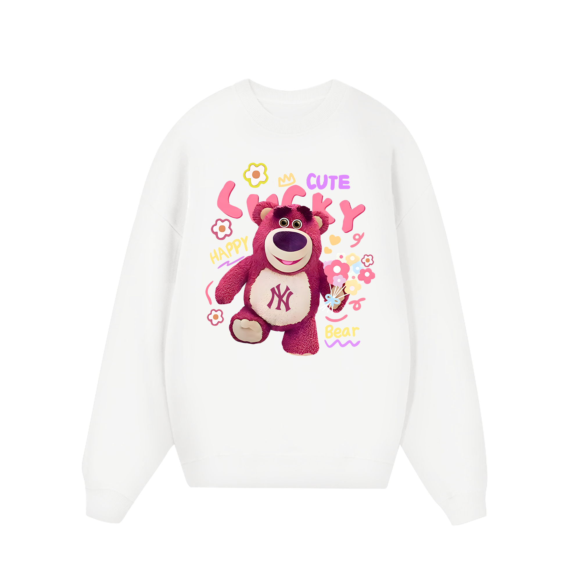 MLB Floral Pink Bear Toy Story Sweater