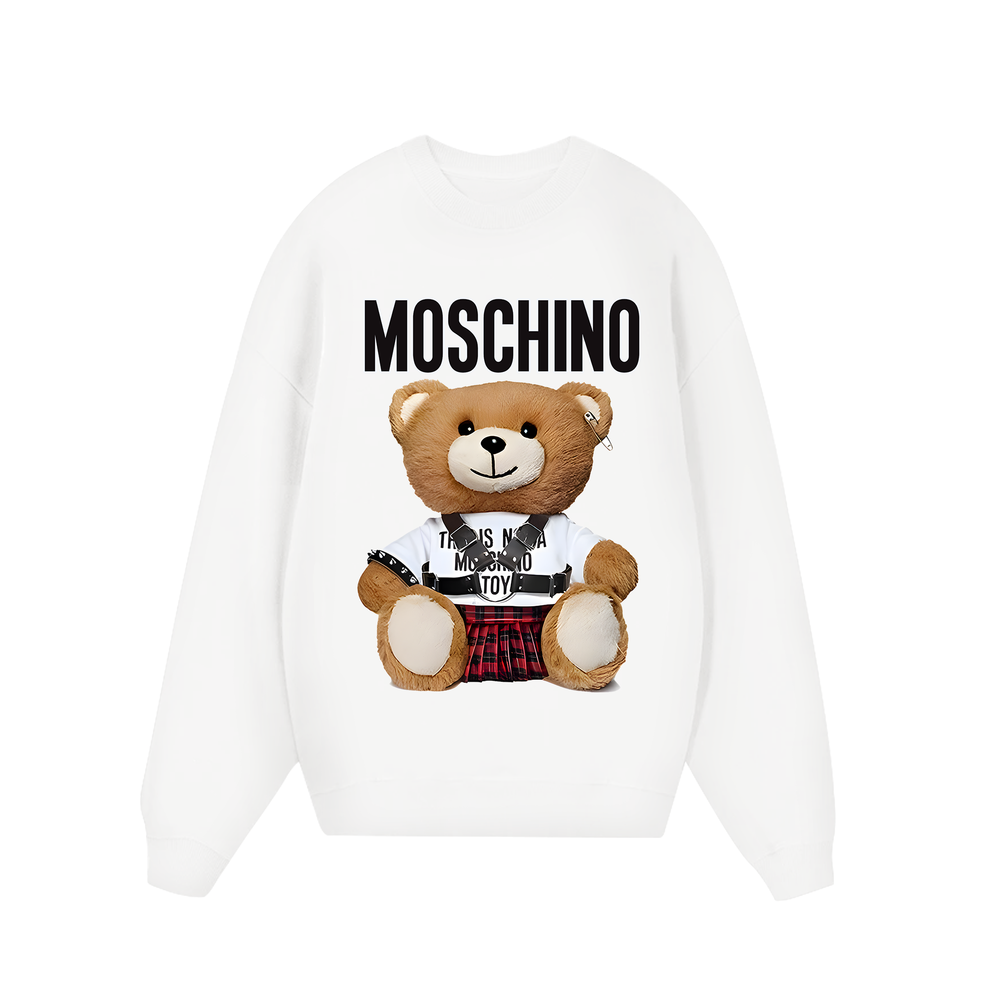 Moschino Plaid Bear Sweater