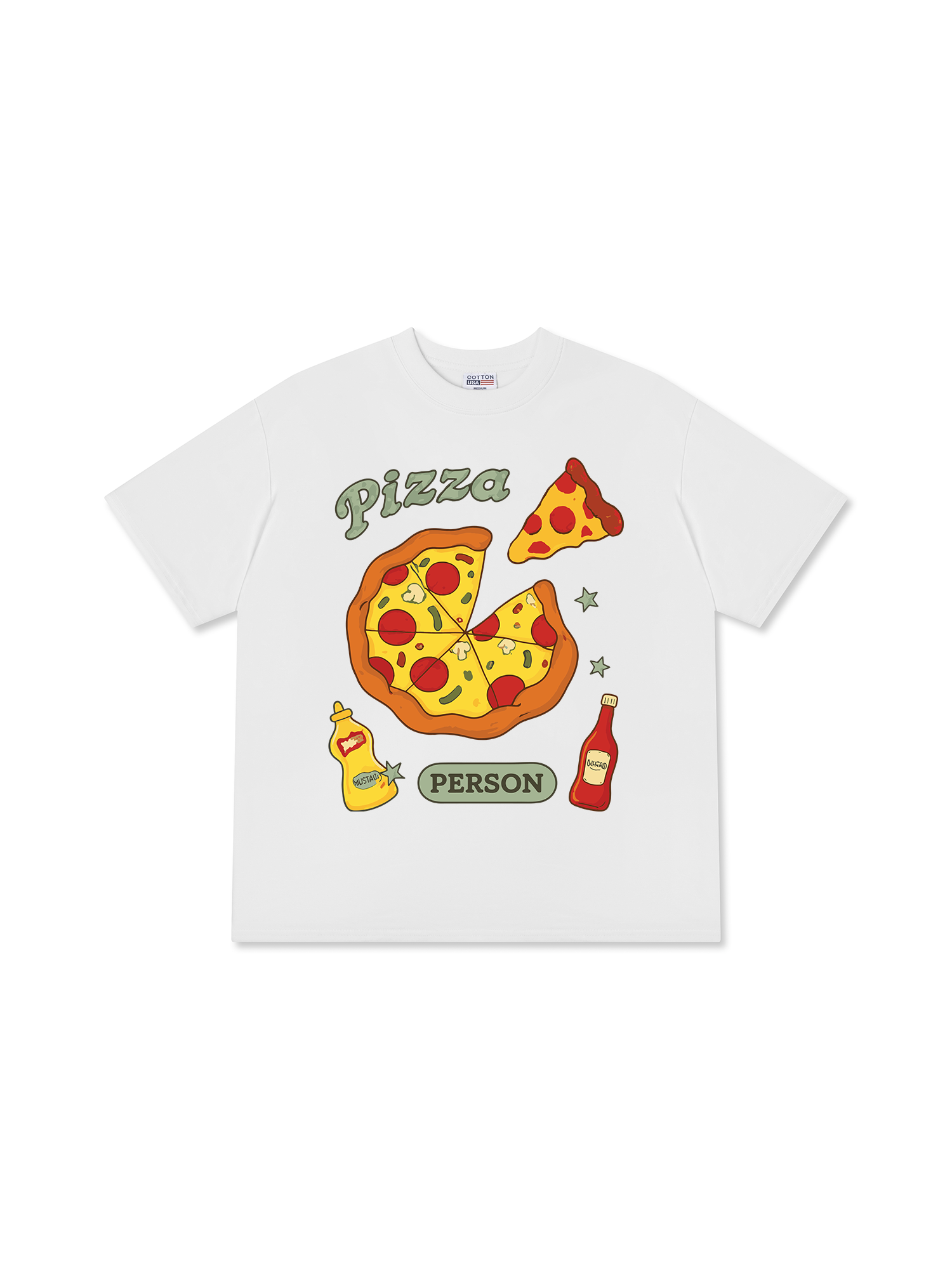 Áo Thun Relaxed Fit Yummy Mood Pizza Person