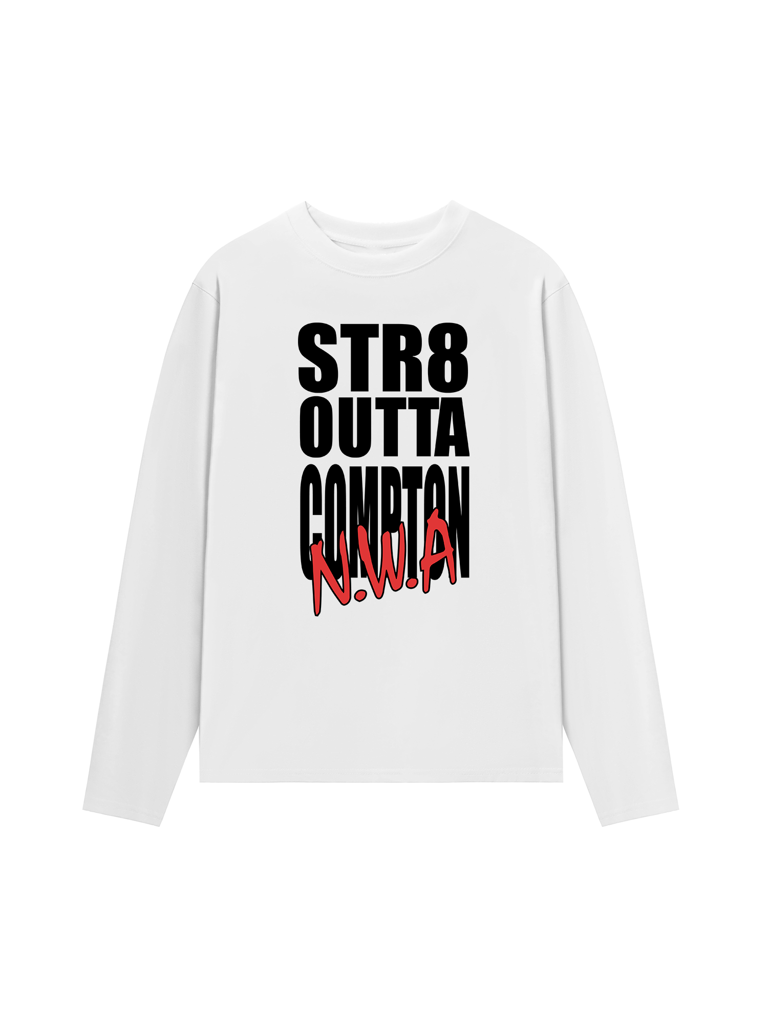 Áo Thun Dài Tay Rapper NWA Straight Outta Compton Typo