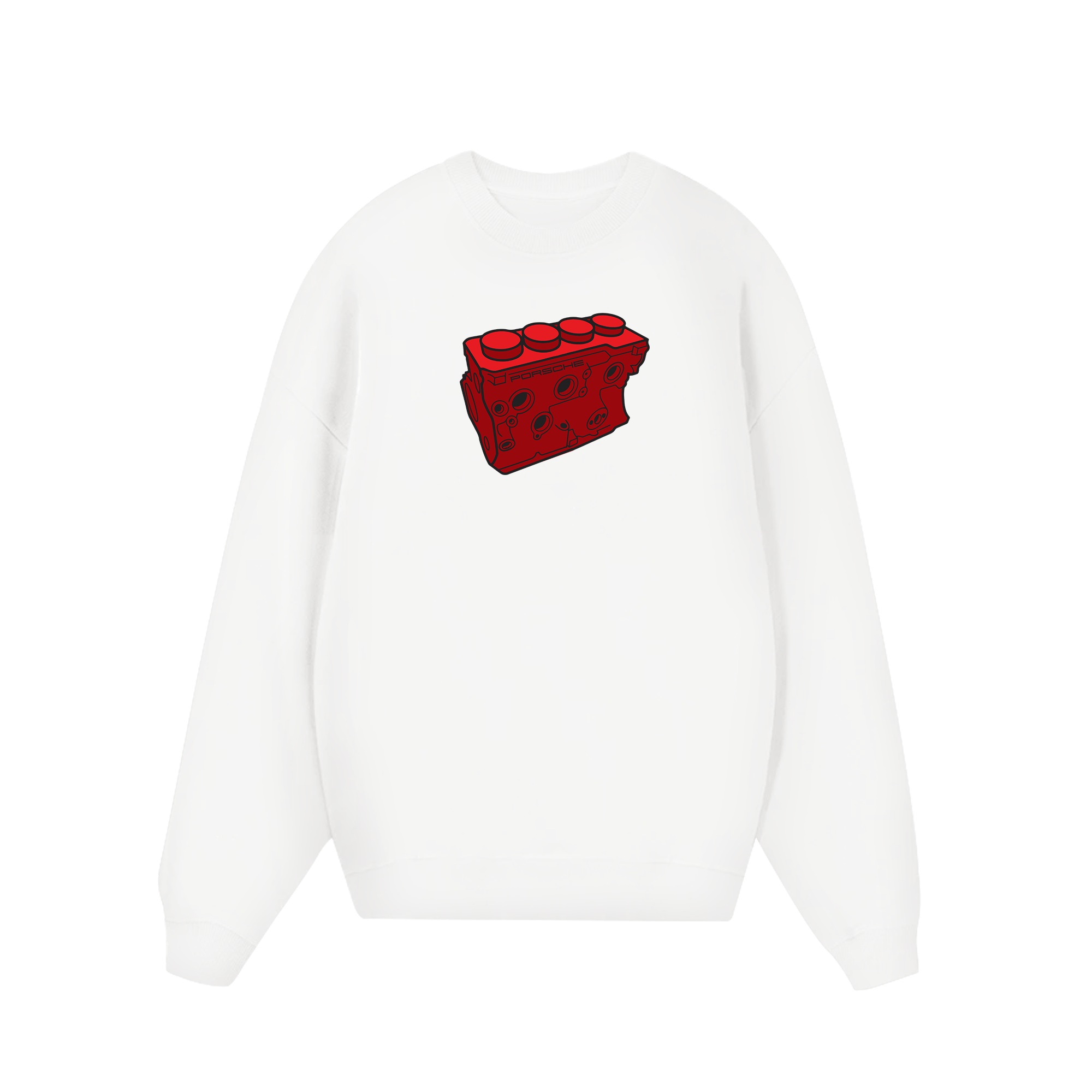 Porsche Red Lego Engine Sweater