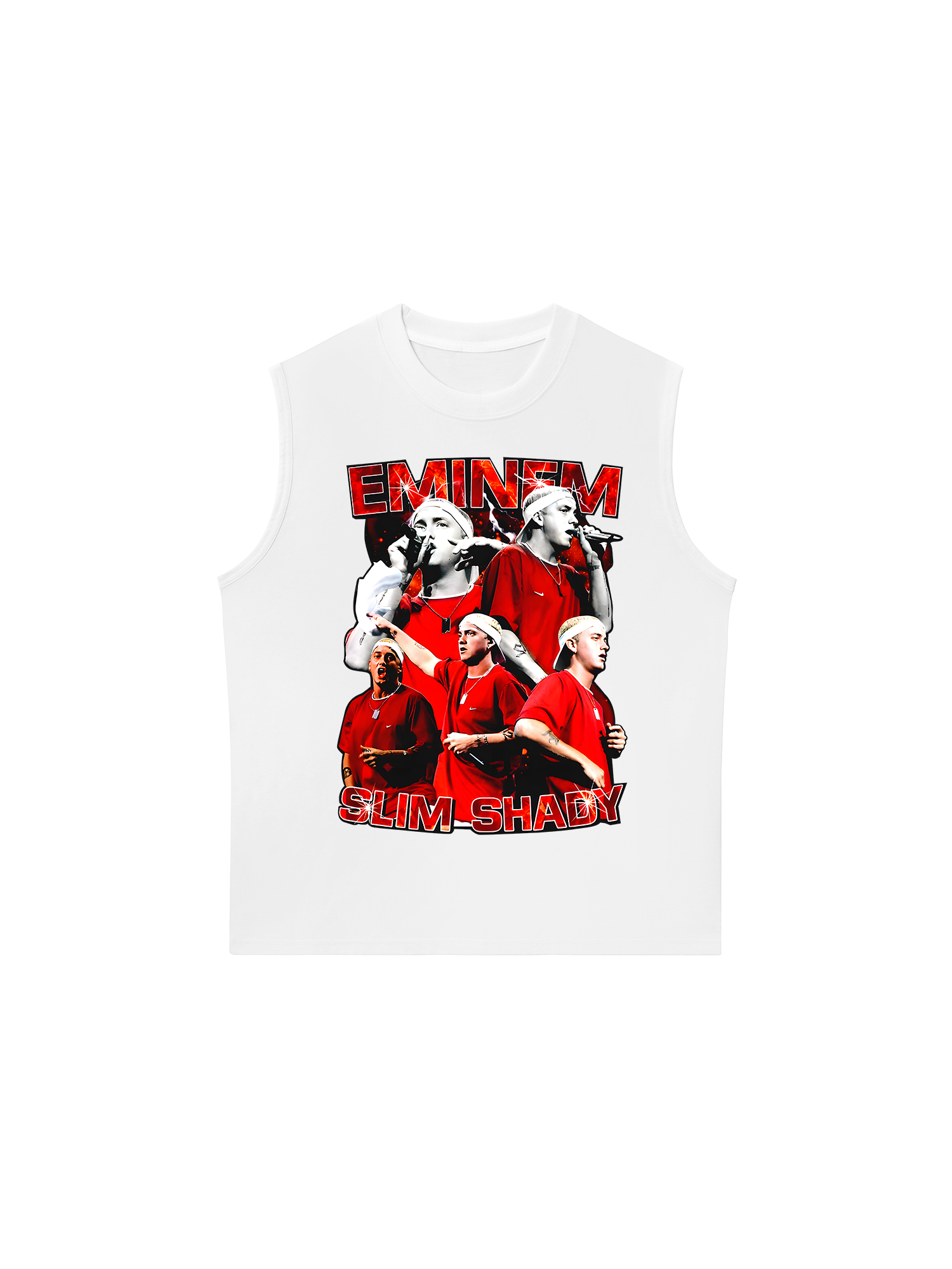 Áo Ba Lỗ Relaxed Fit Rapper Eminem Red Flames
