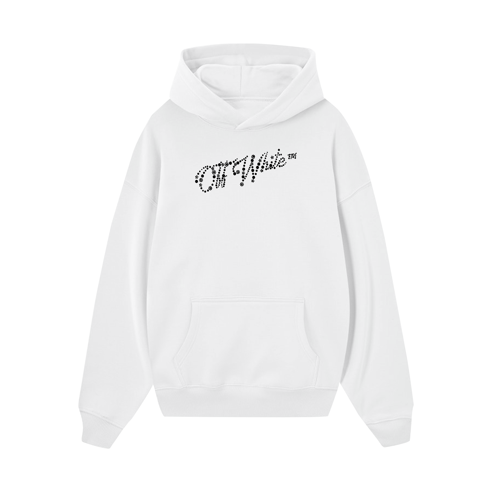 Off White Emb Stars Logo Boxy Hoodie