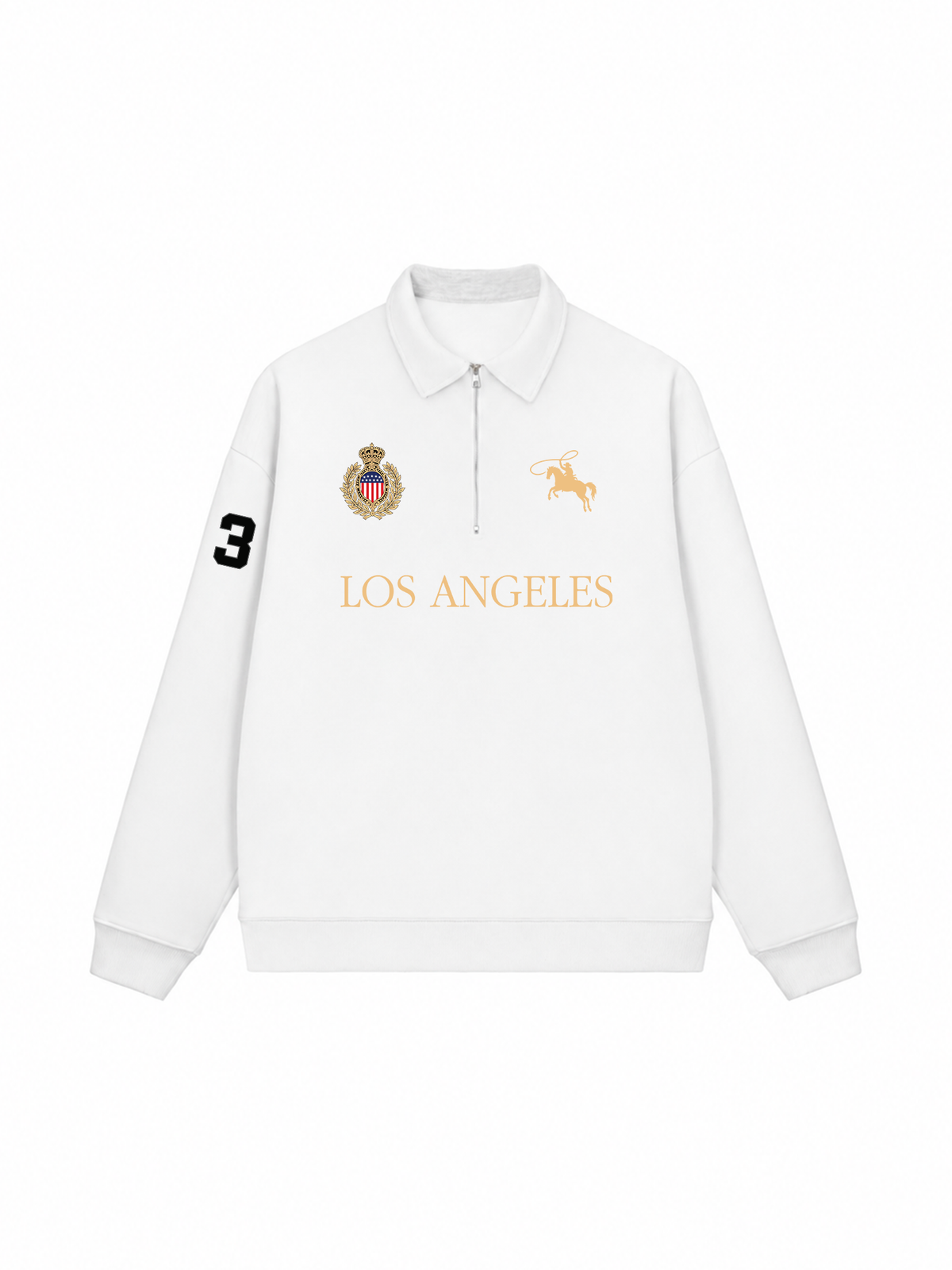 Áo Sweater Polo Nỉ Hai Da  Vintage Los Angeles