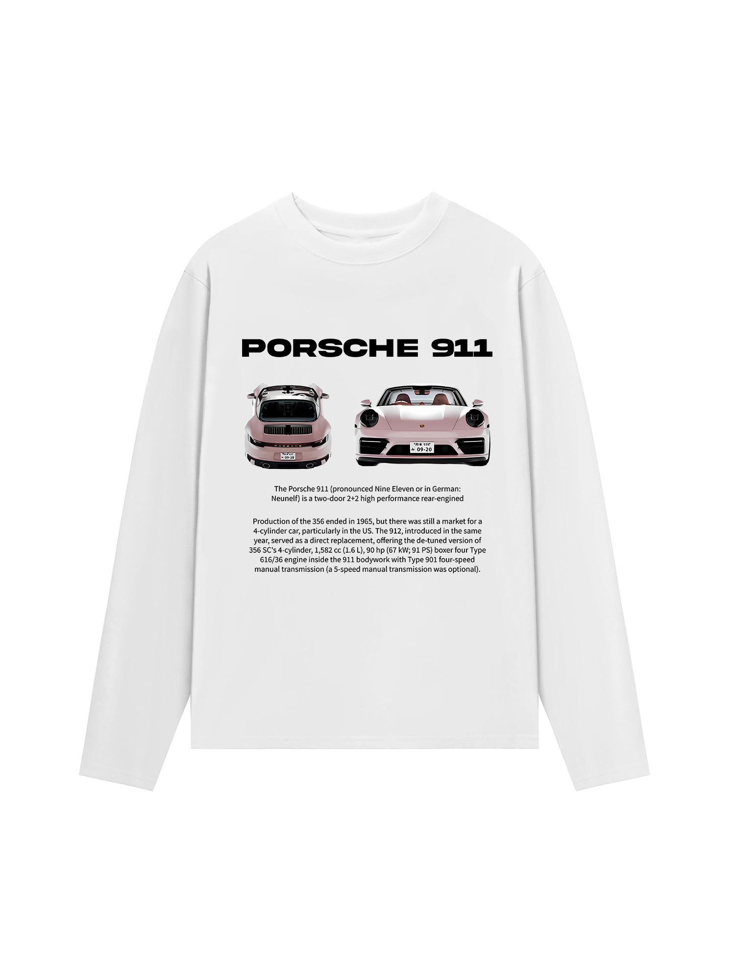 Áo Thun Dài Tay Porsche 911 Pear Pink