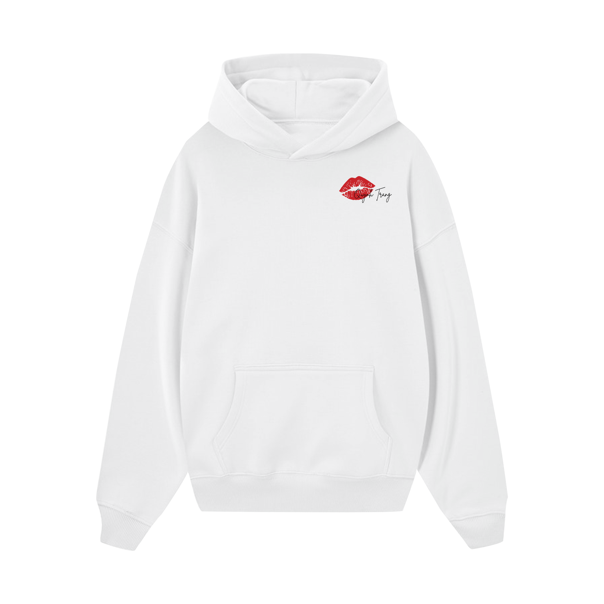 Custom Couple Lips Number Hoodie