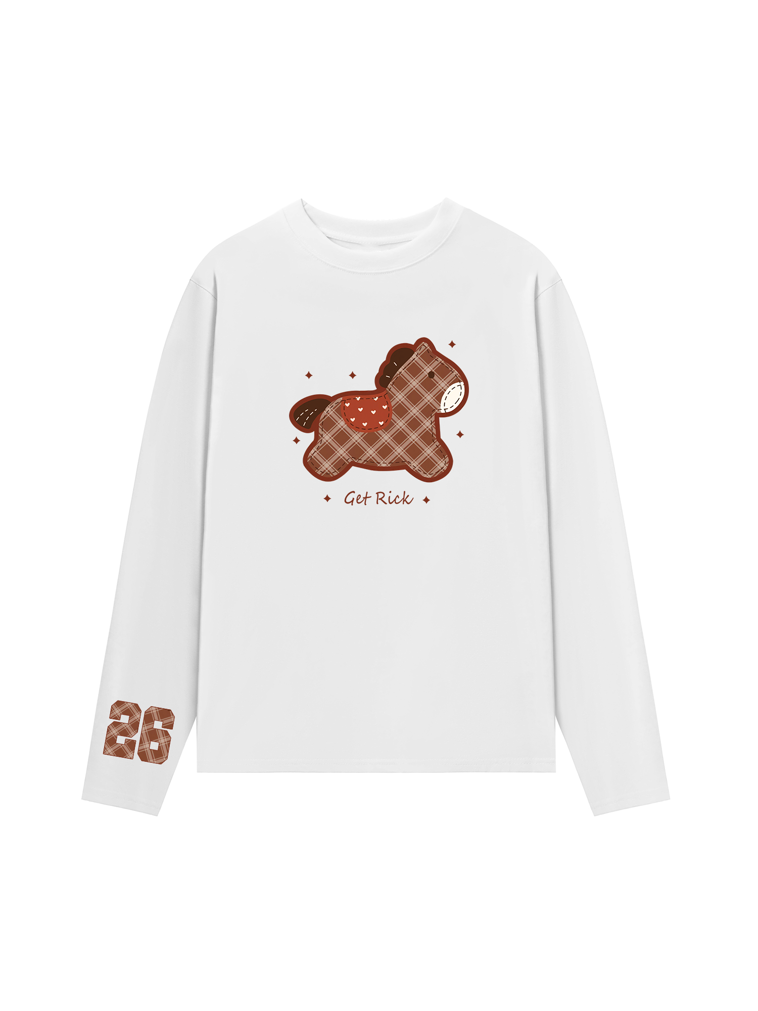 Áo Thun Dài Tay Plaid Horse