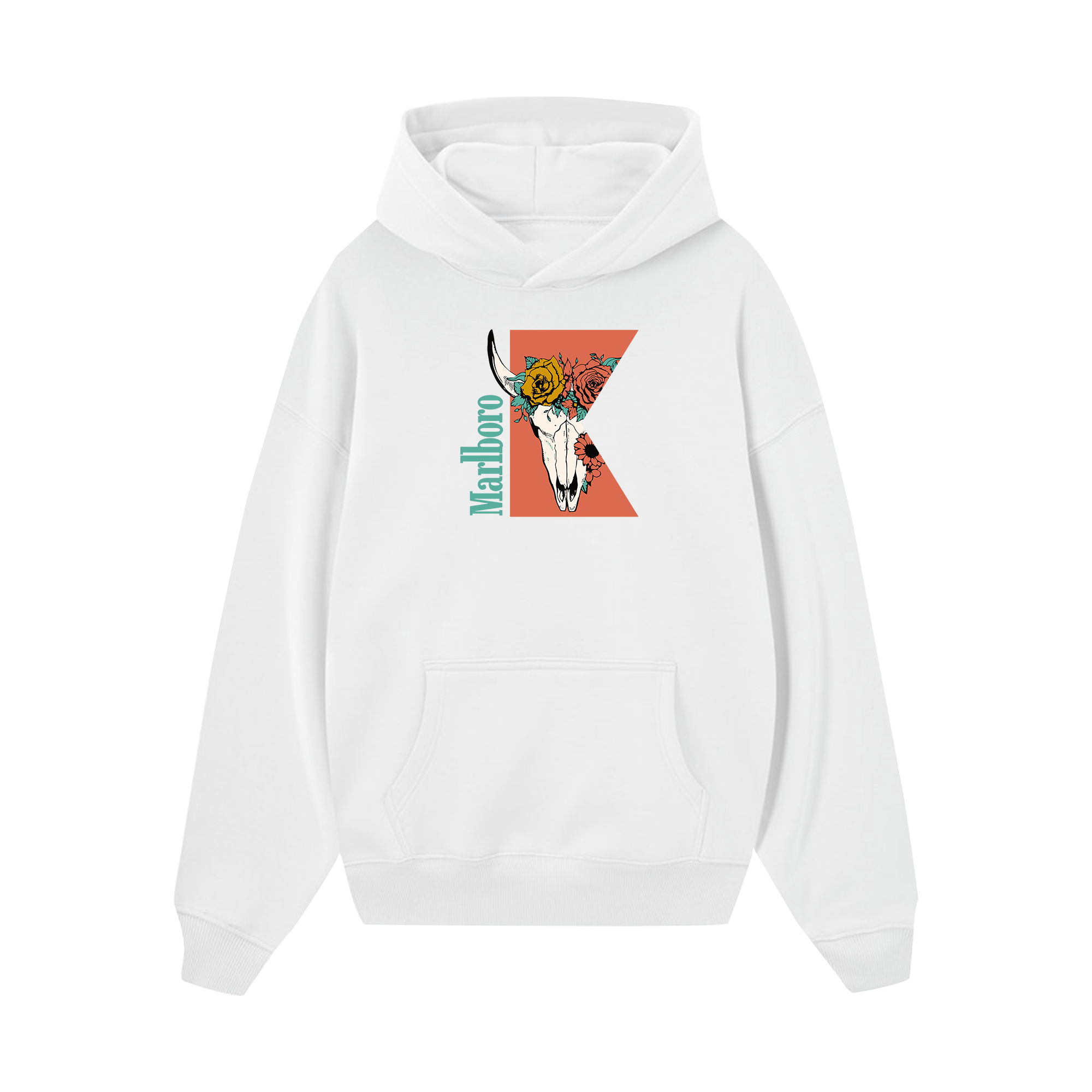 Marlboro Rose Skull Hoodie