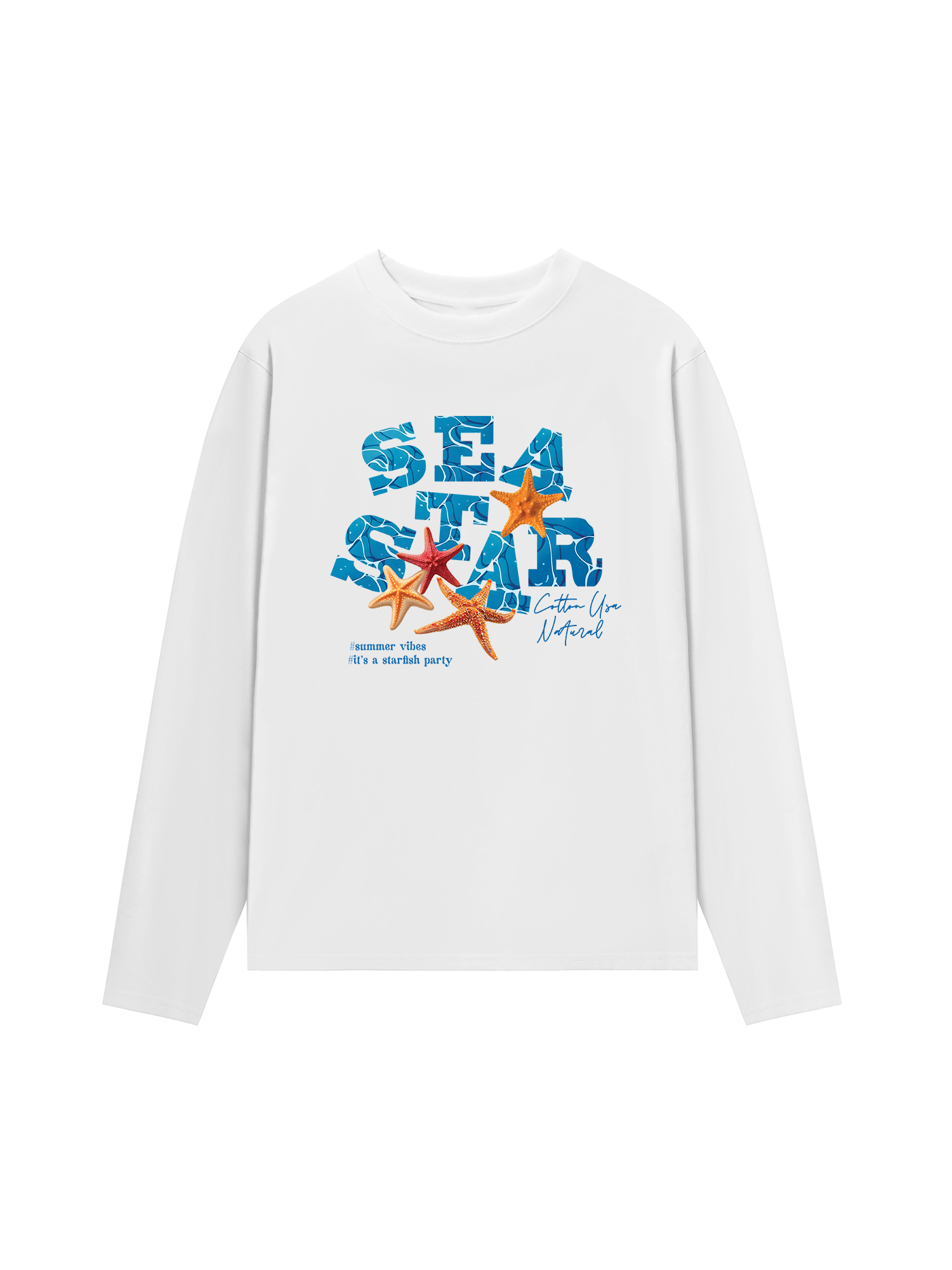 Áo Thun Dài Tay Tropical Starfish Parrty Sea Water