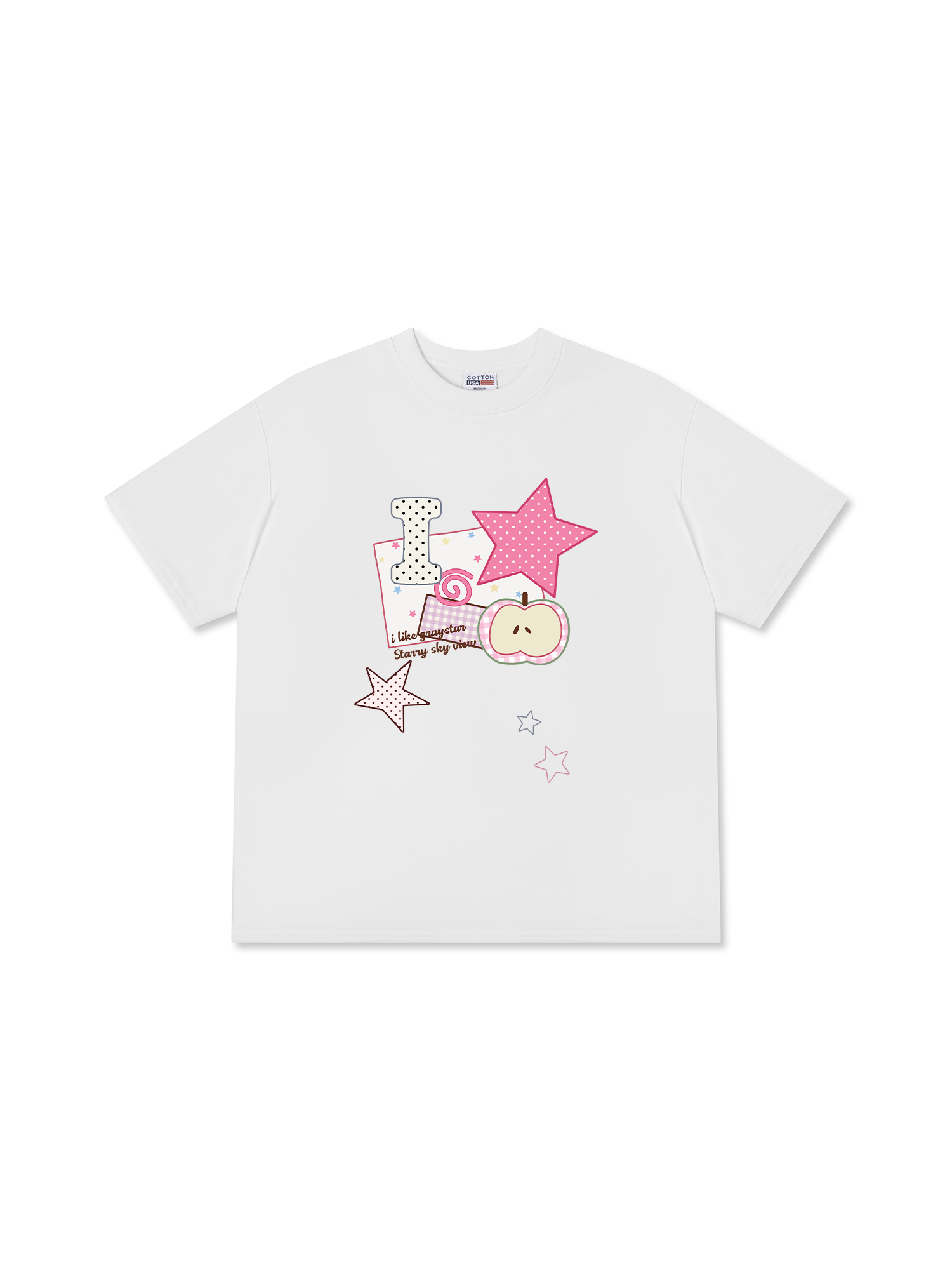 Áo Thun Relaxed Fit Dotty Mood Pink Star Candy