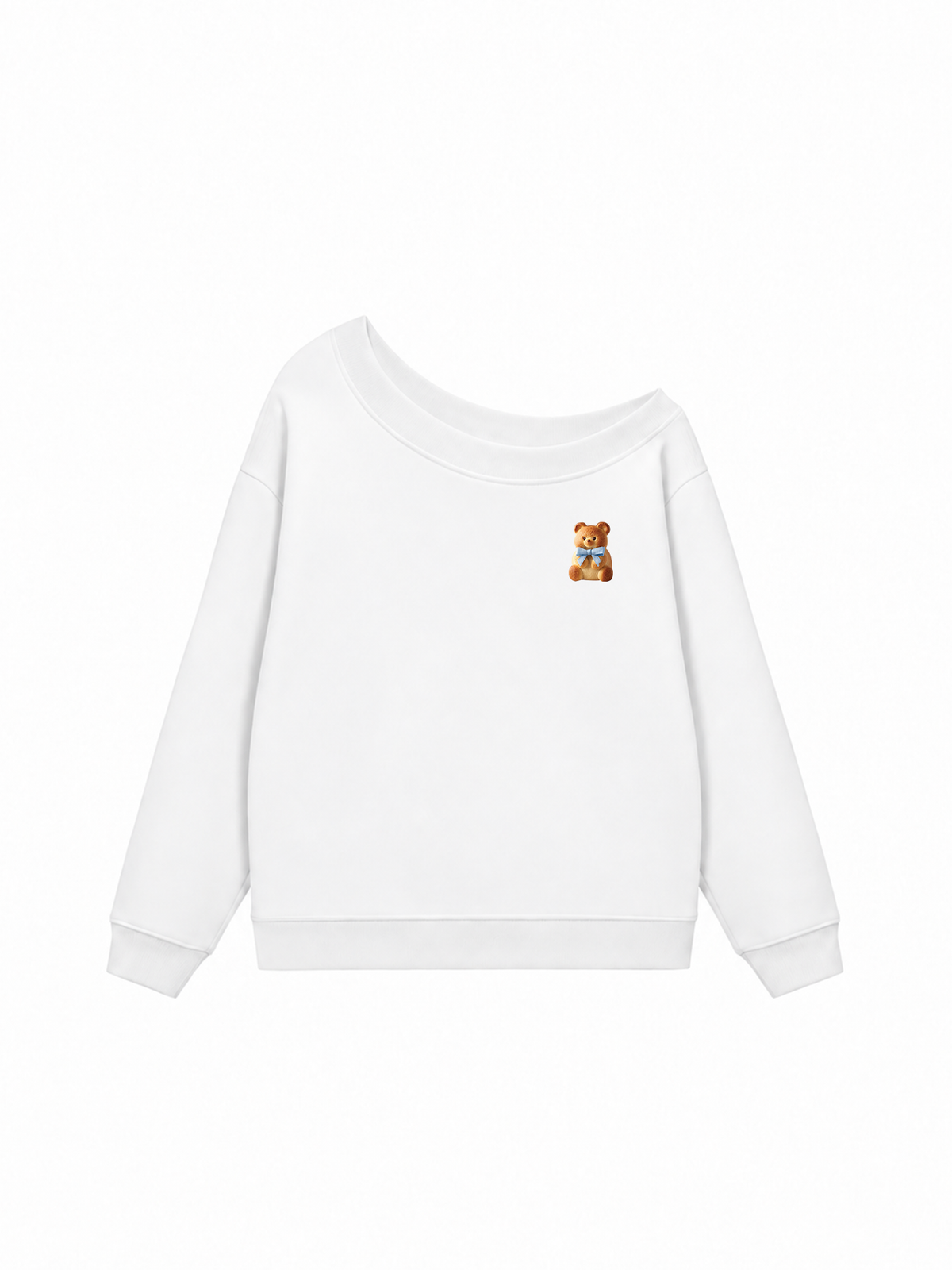 Áo Sweater Lệch Vai Nỉ Hai Da Teddy Bread