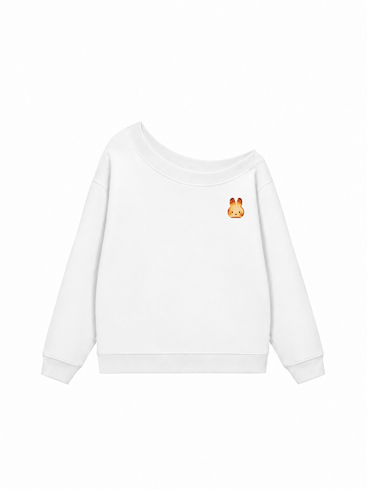 Áo Sweater Lệch Vai Nỉ Hai Da  Bunny Bread
