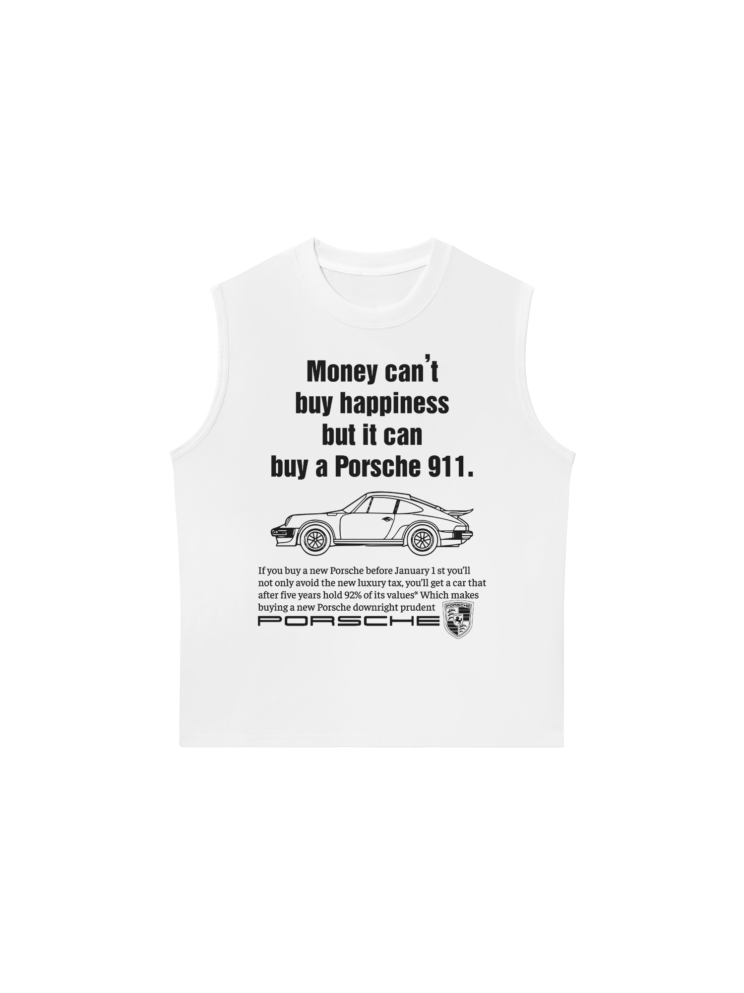 Áo Ba Lỗ Relaxed Fit Porsche Money Can_t Buy Happiness