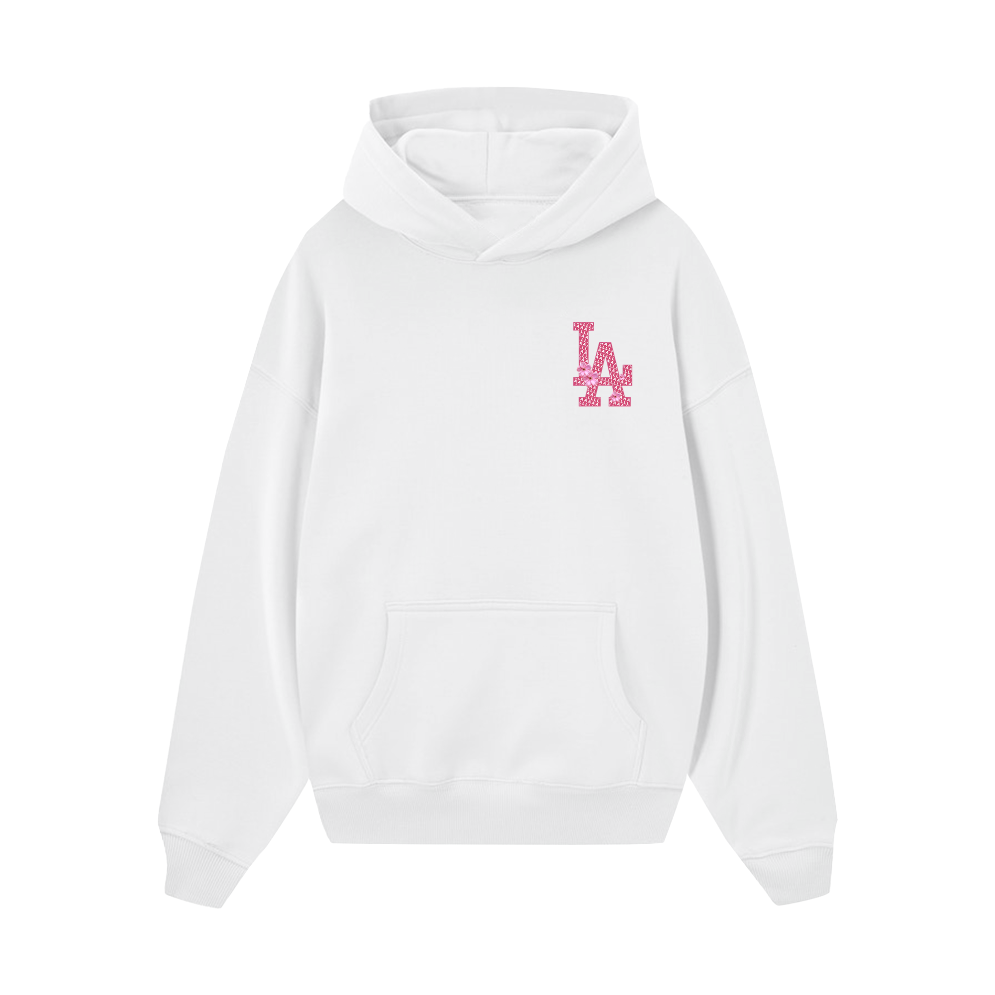 MLB Floral Pink Peach LA Flower Hoodie