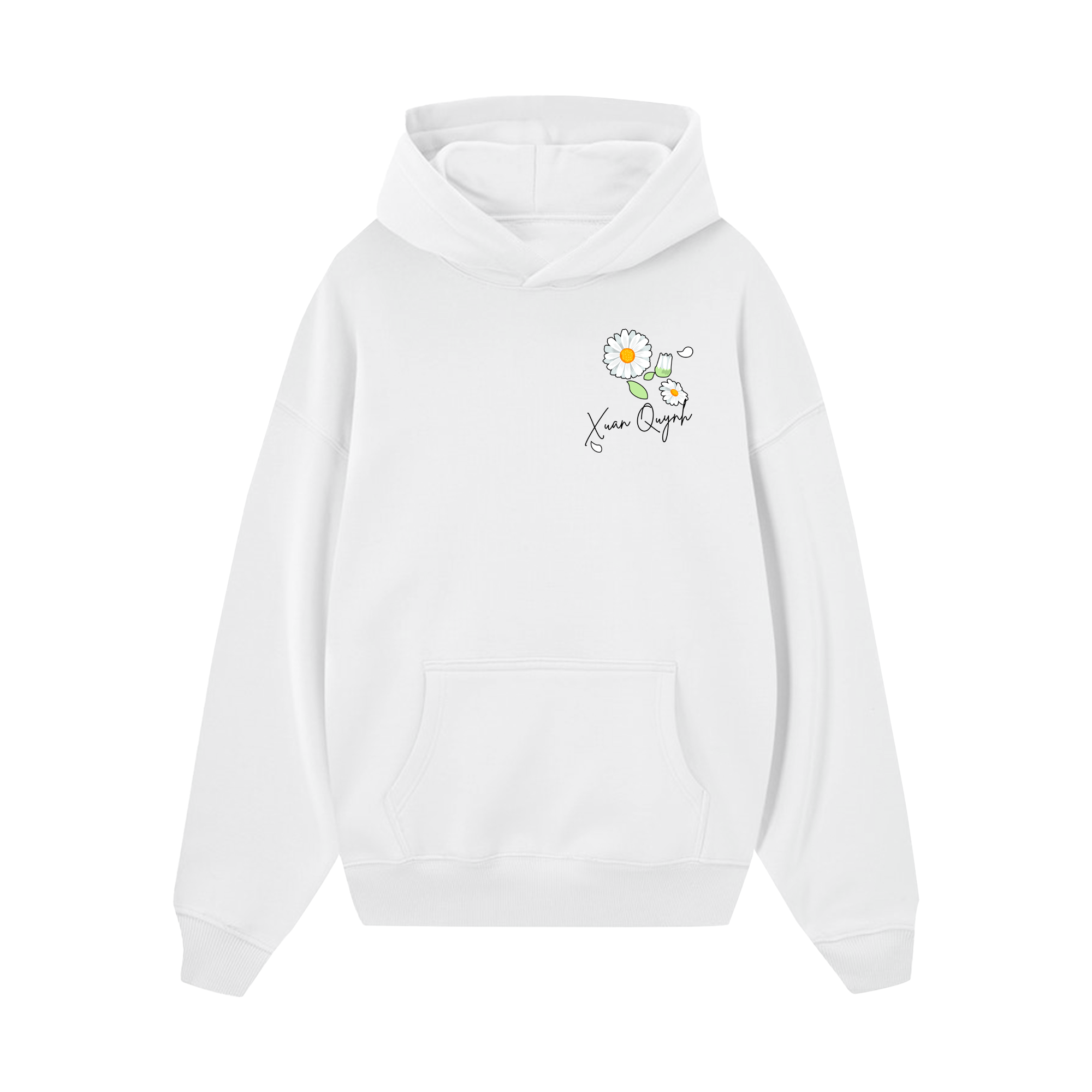 Custom Couple Flower Hoodie