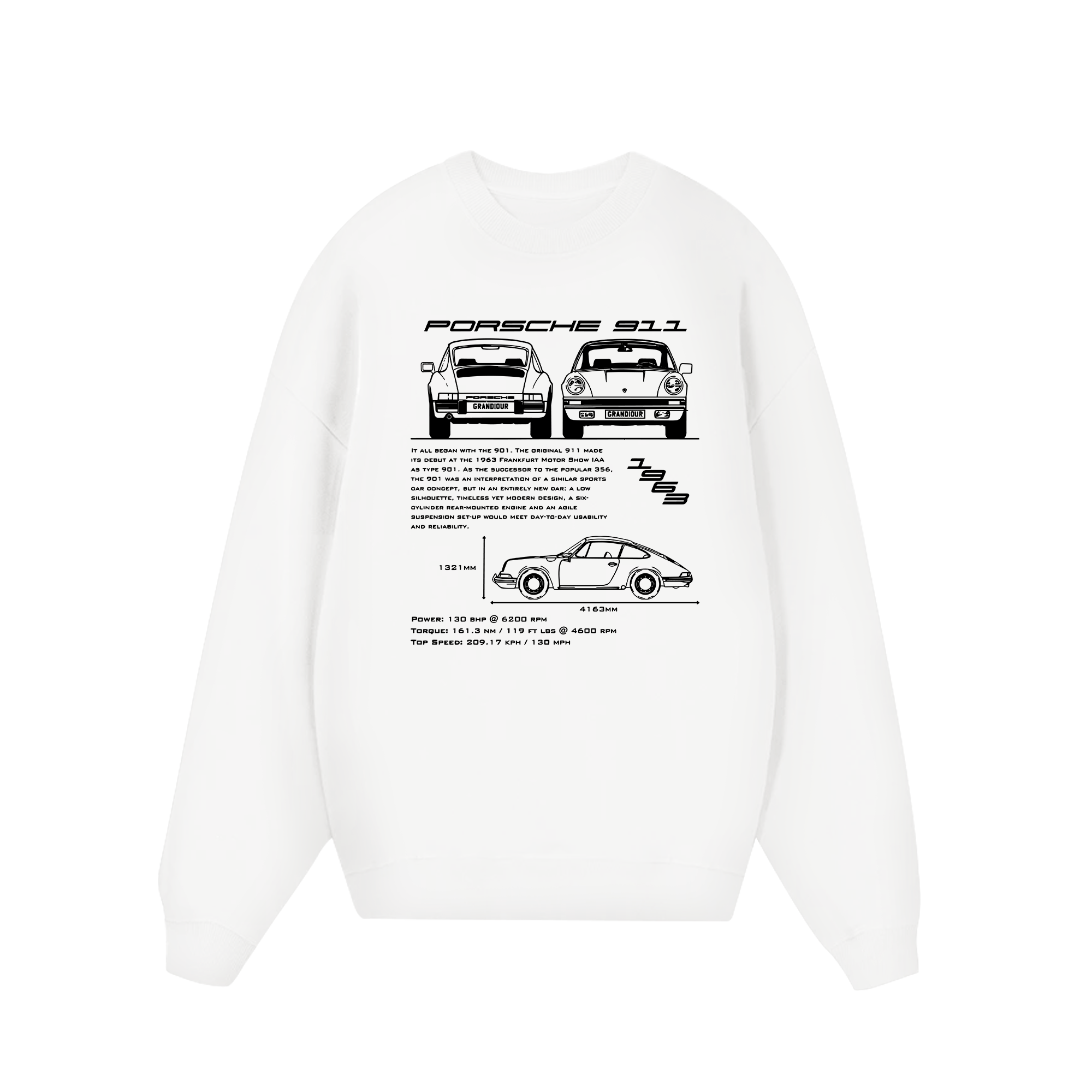 Porsche 911 Blueprint Sweater