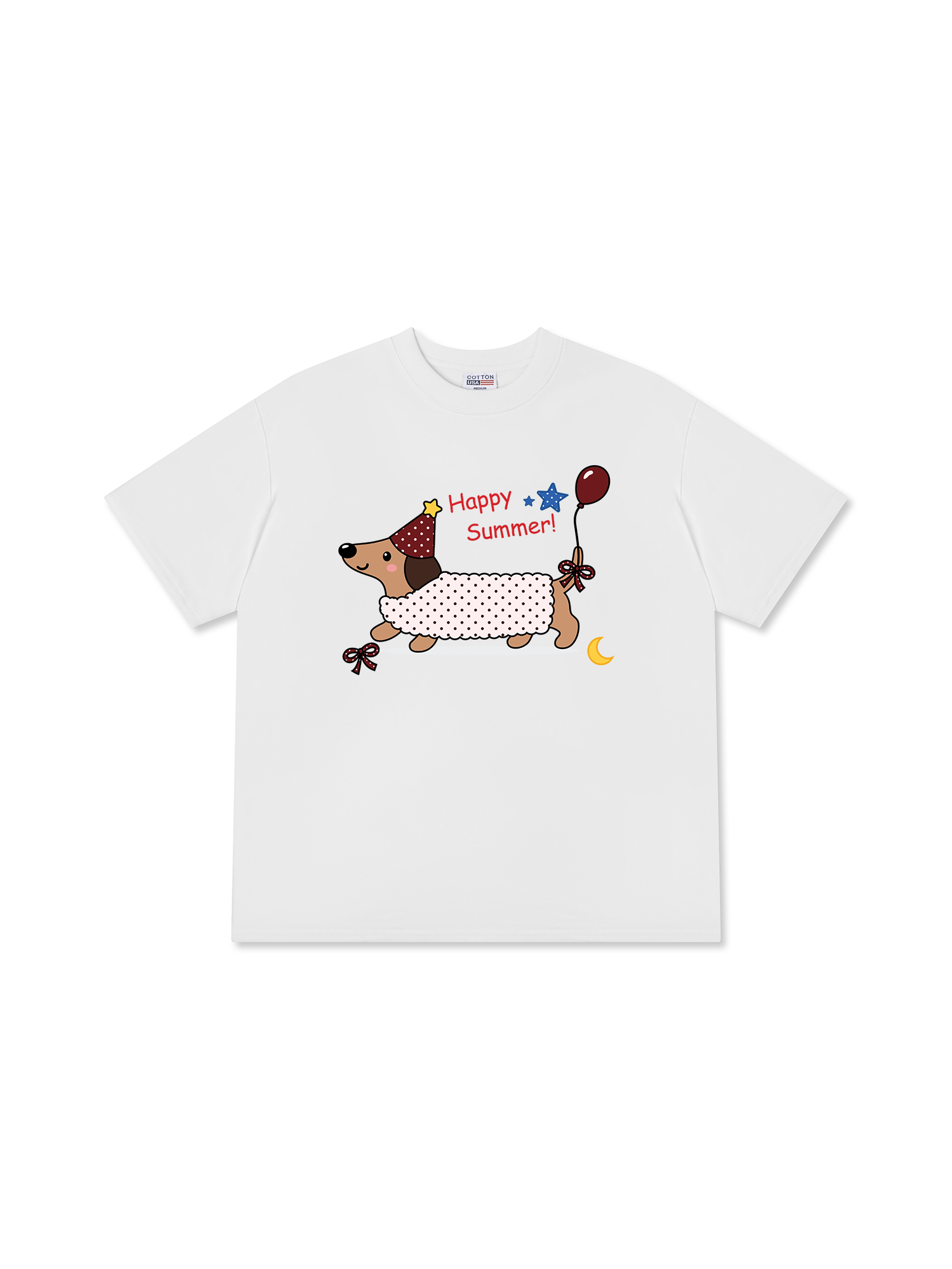 Áo Thun Relaxed Fit Dotty Mood Happy Summer Dog
